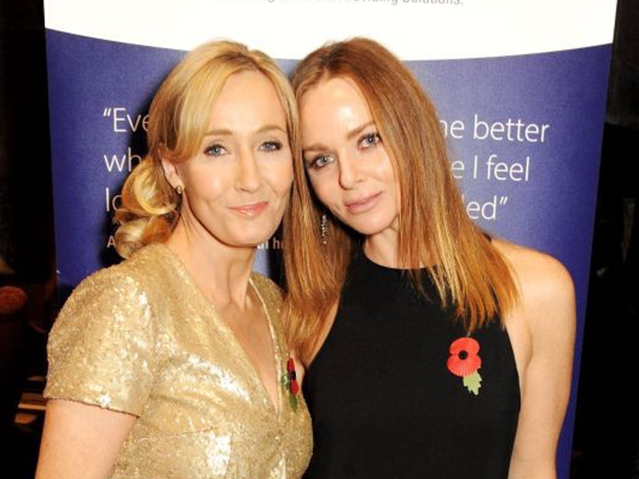 JK Rowling and Stella McCartney at an event for Rowling's charity Lumos