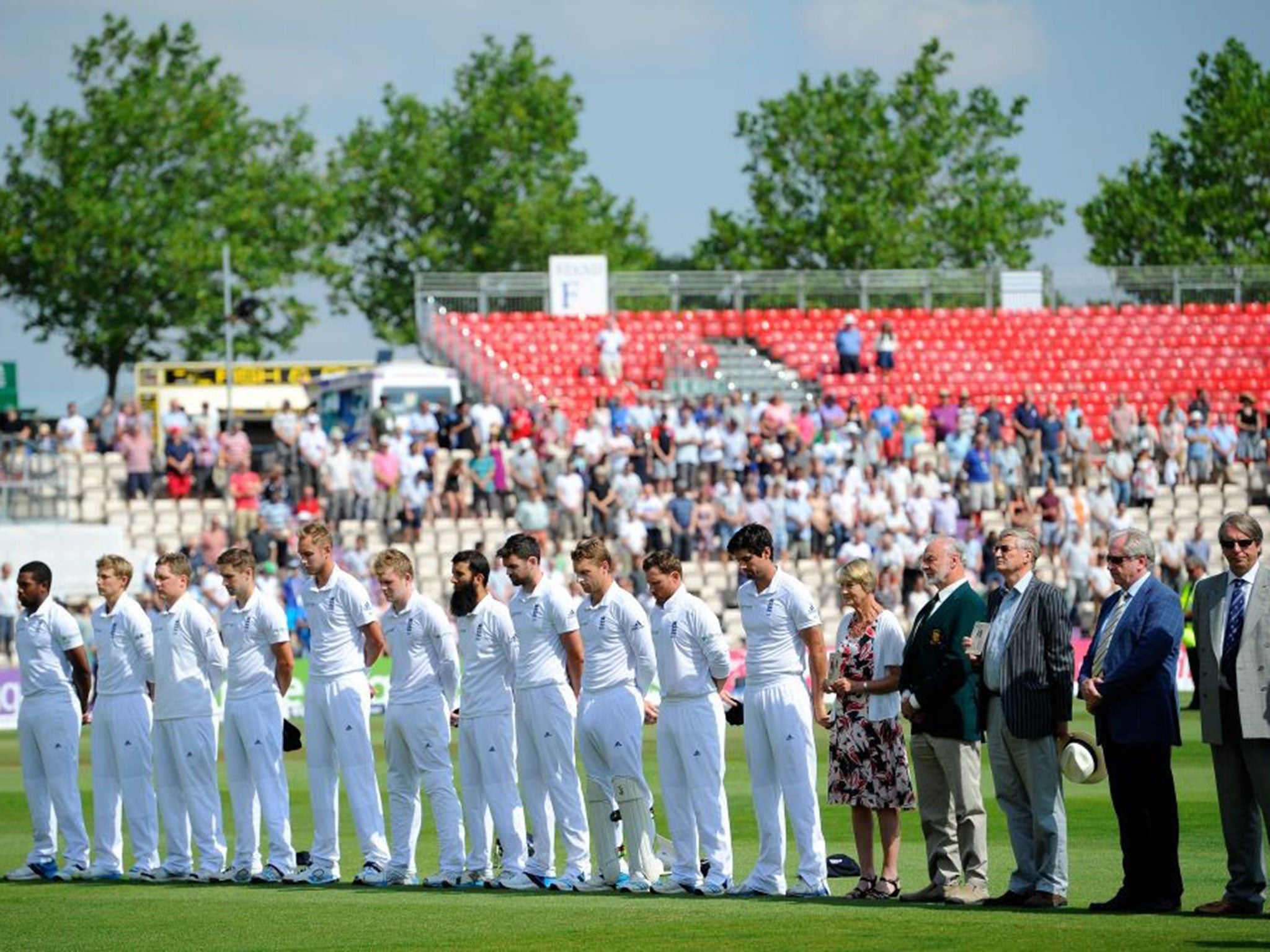 His family join England at the Ageas Bowl last week