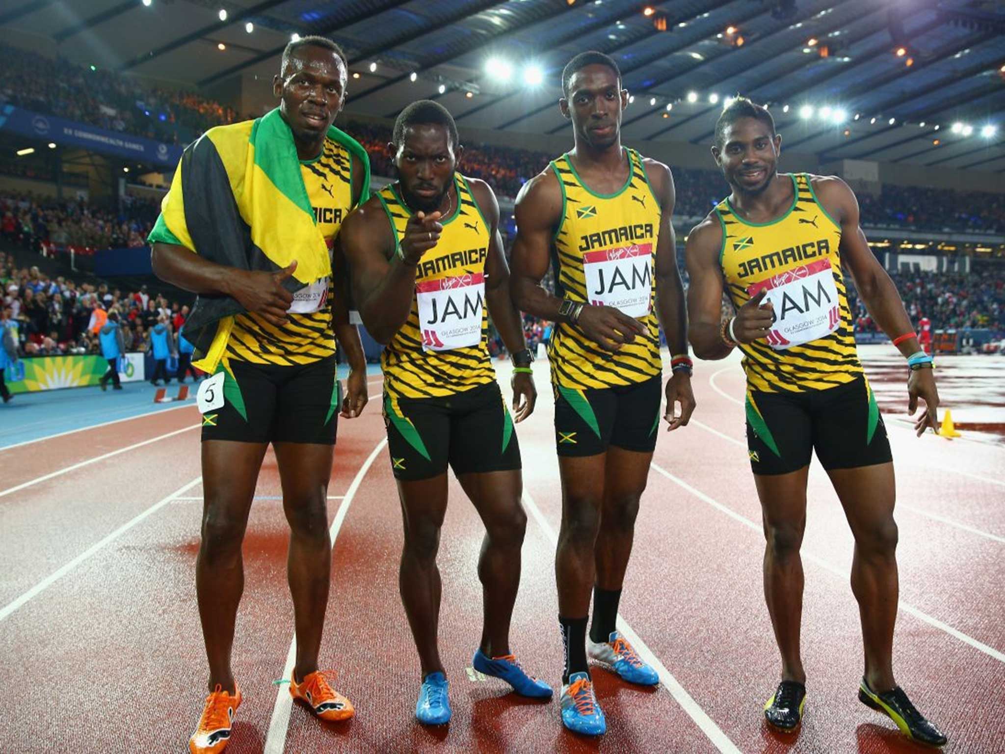 Bolt and his team-mates