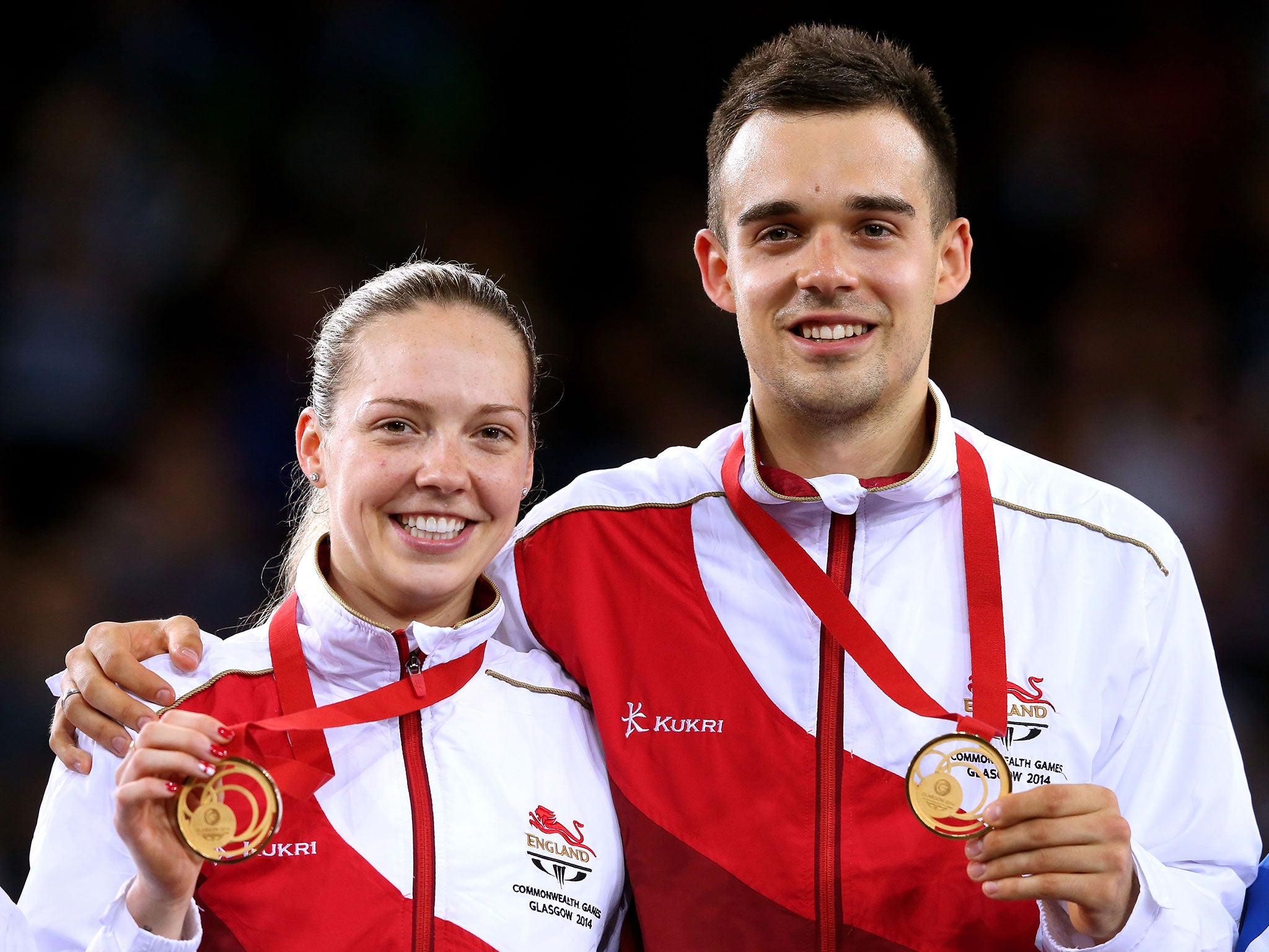 The Adcocks celebrate their gold triumph