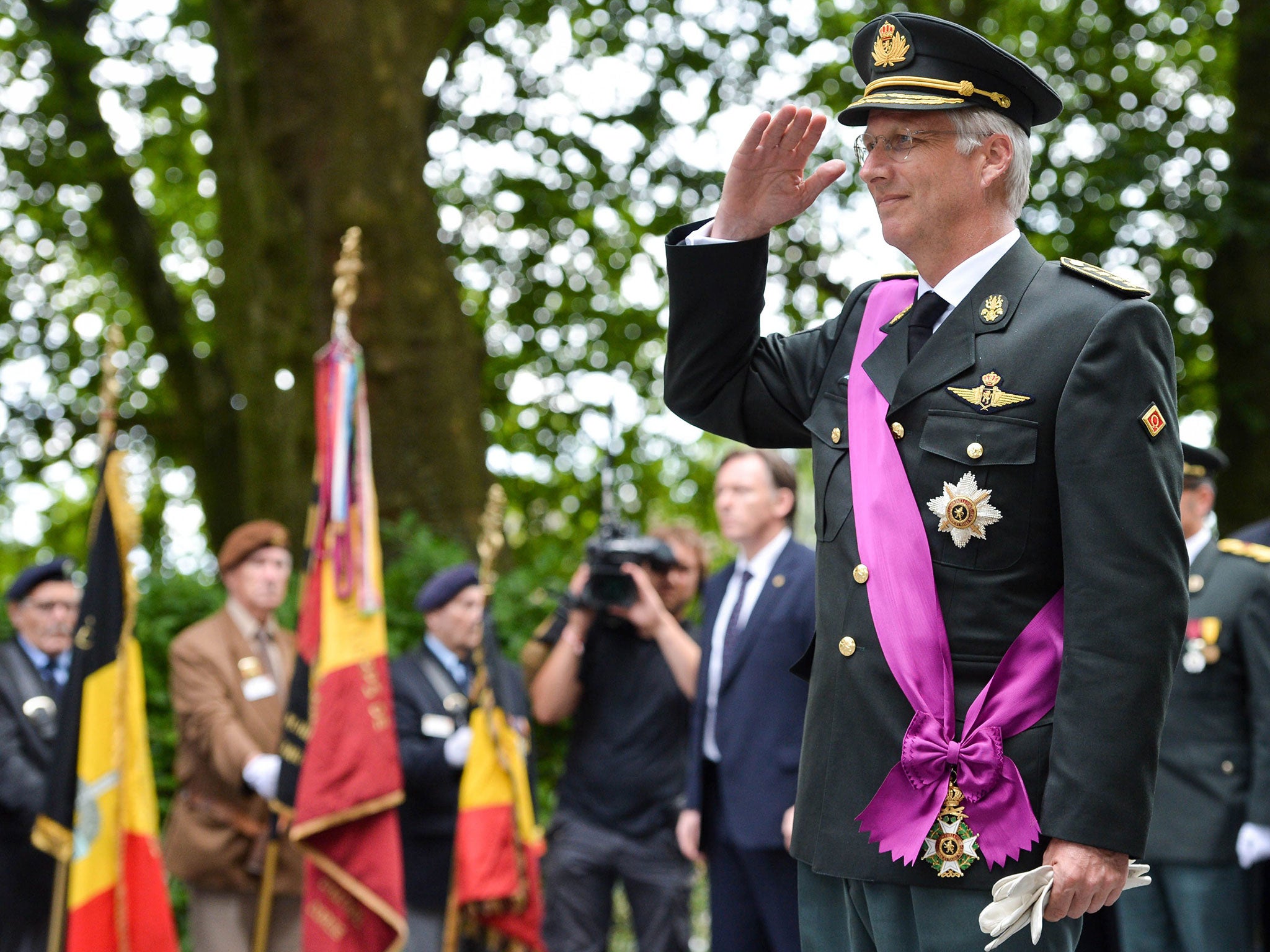 King Philippe of Belgium attends a ceremony in Loncin, Belgium