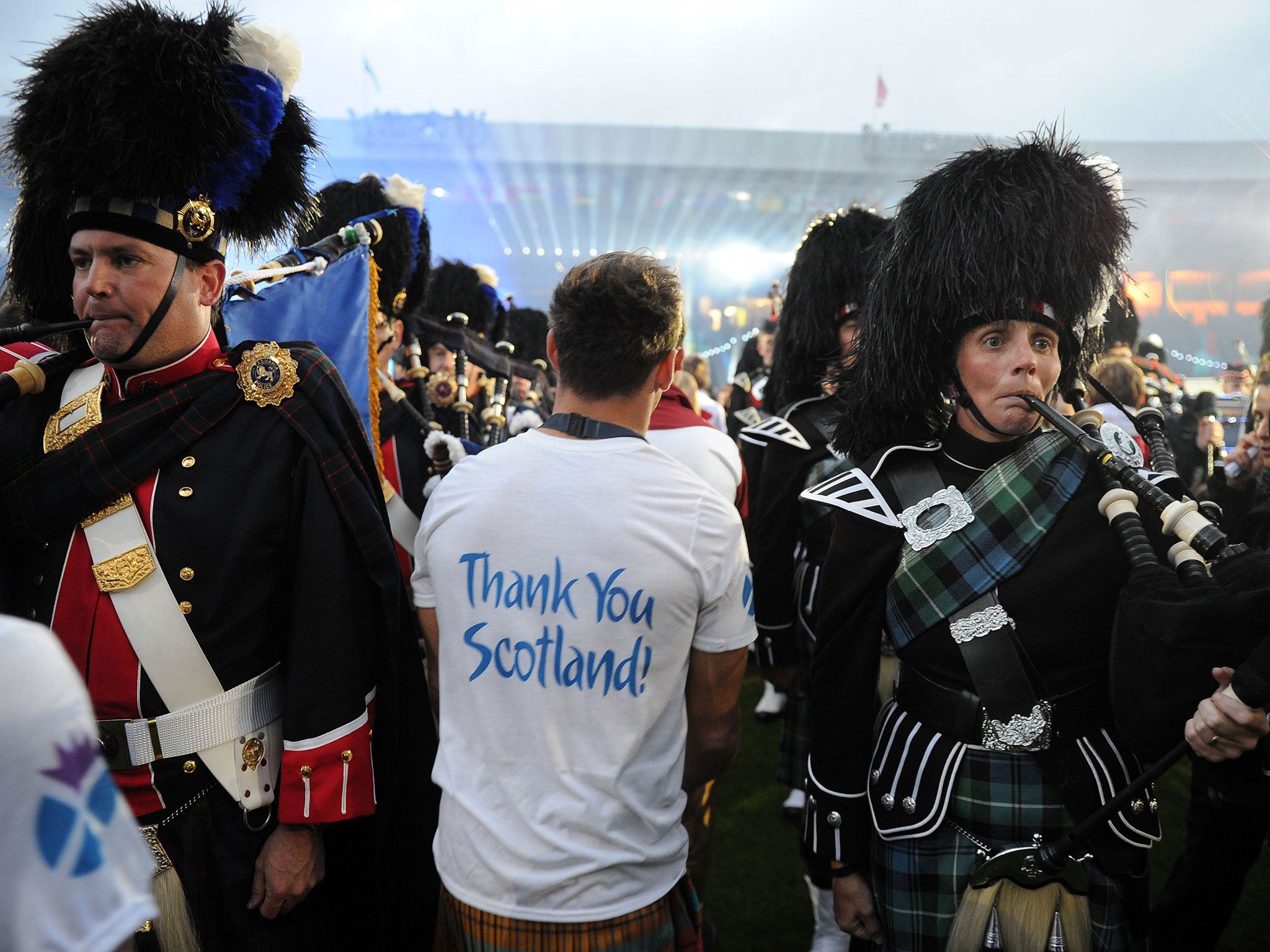 The Commonwealth Games were piped out in Glasgow last night