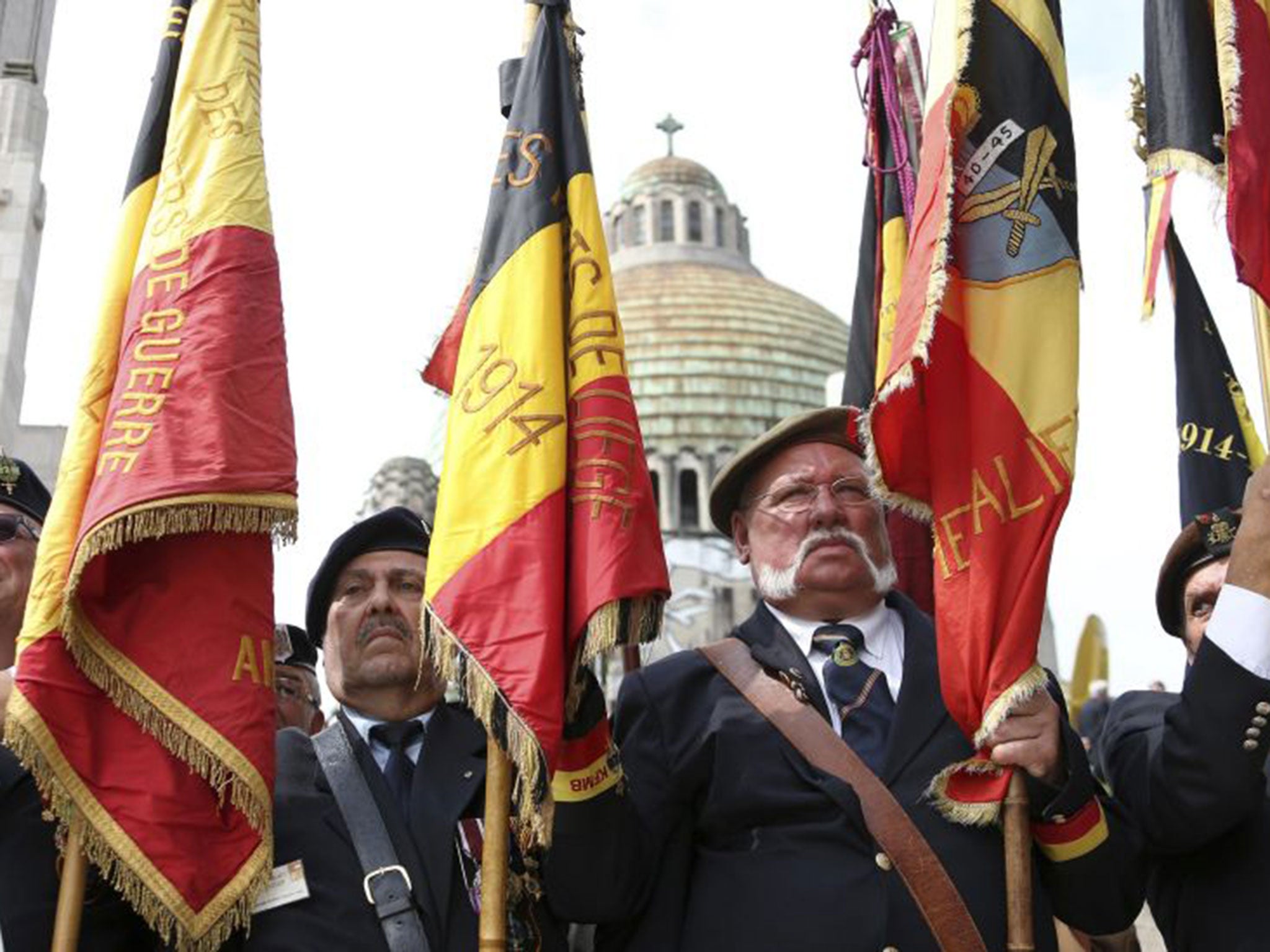 Veterans at the Allies memorial in Cointe, Belgium