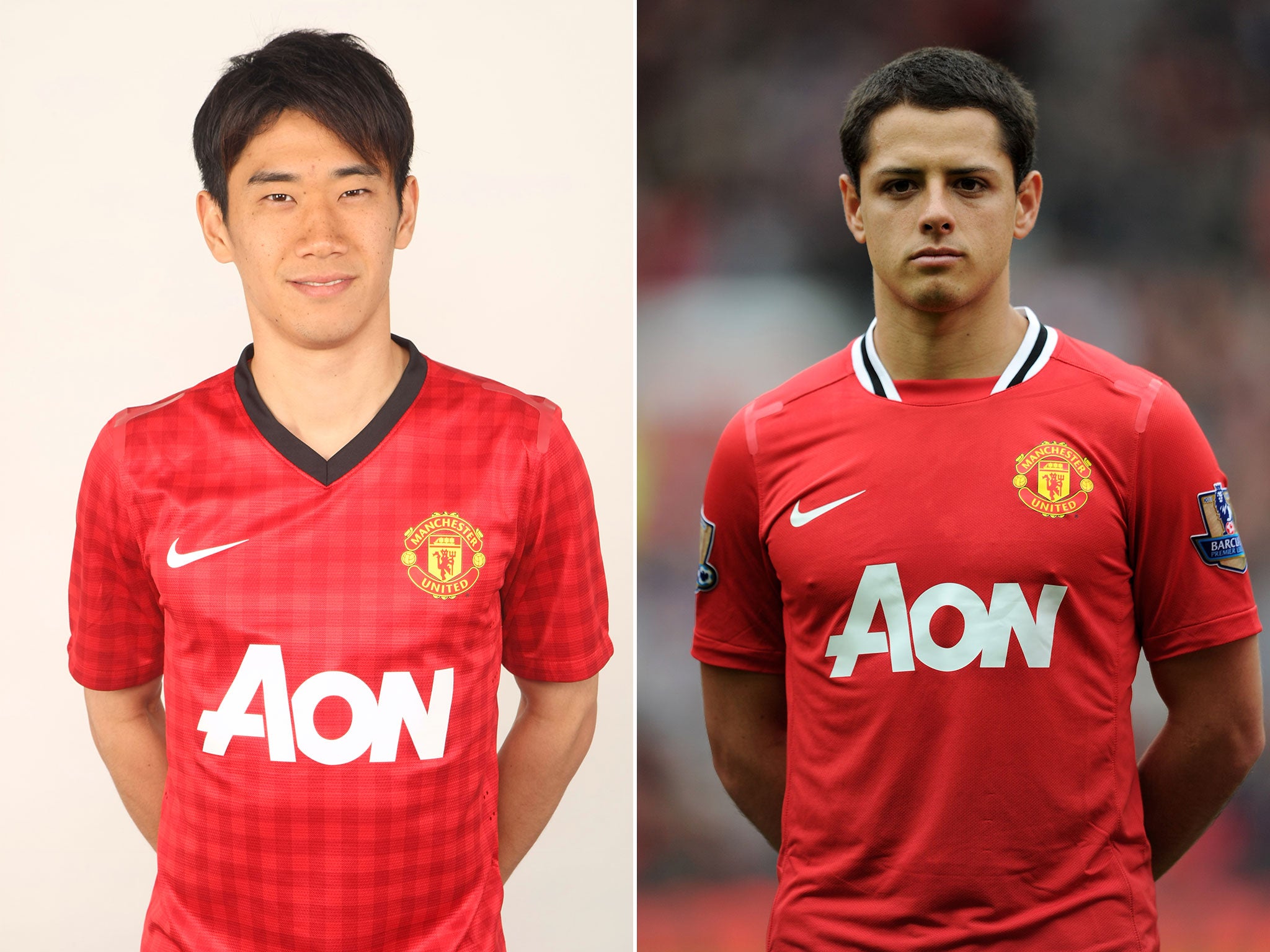 Shinji Kagawa, left, and Javier Hernandez