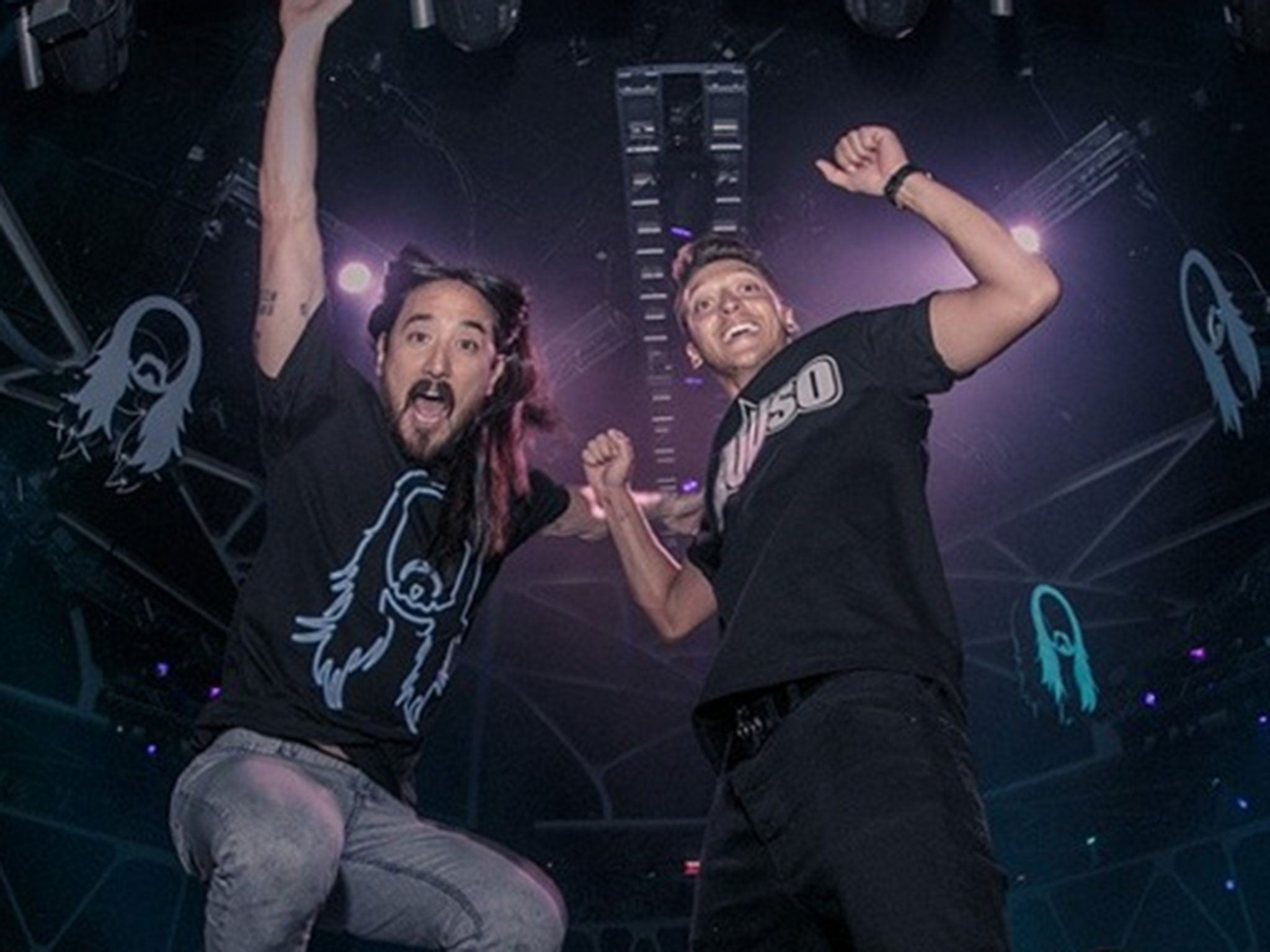 Steve Aoki and Mesut Ozil