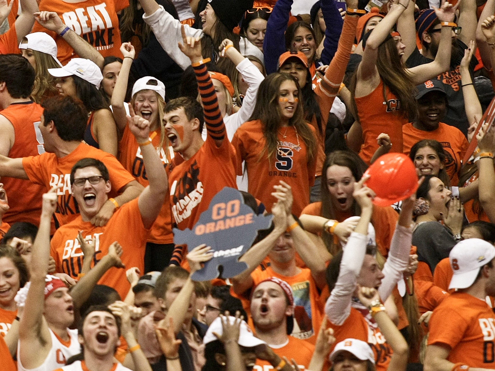 Syracuse students are also famous for enthusiastically getting behind their sports teams