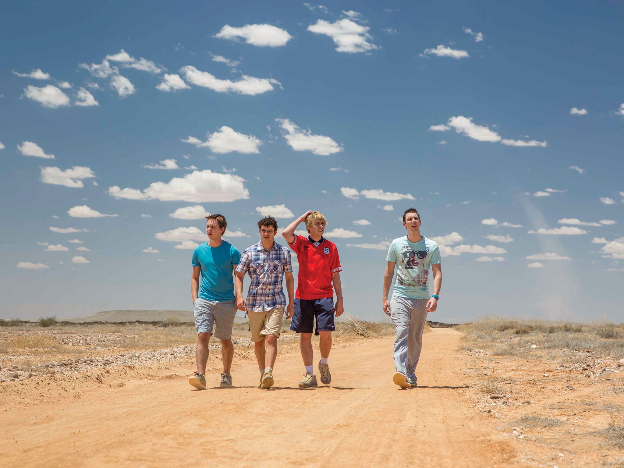 Joe Thomas, Simon Bird, James Buckley and Blake Harrison in The Inbetweeners 2