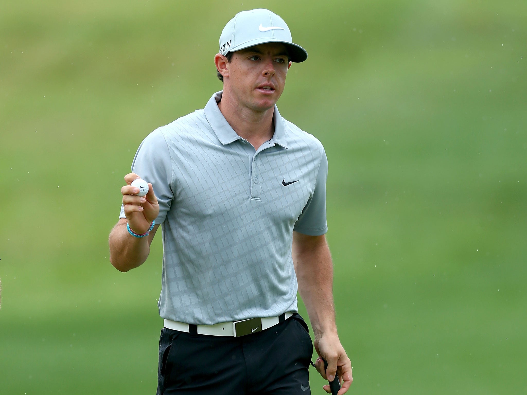 Rory McIlroy pictured on the fifth tee during his second round at the US PGA Championship