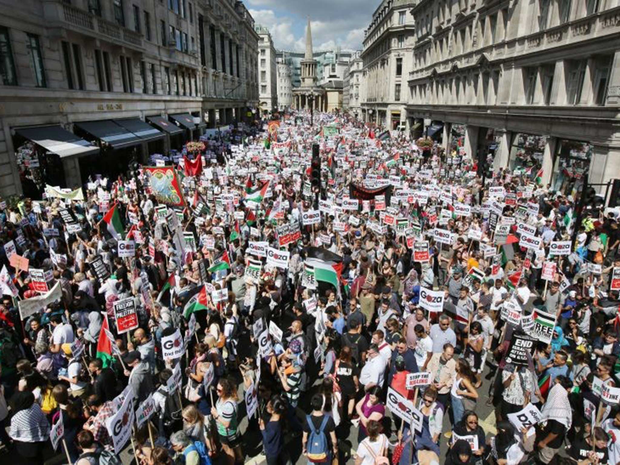 The protest fills Regent Street