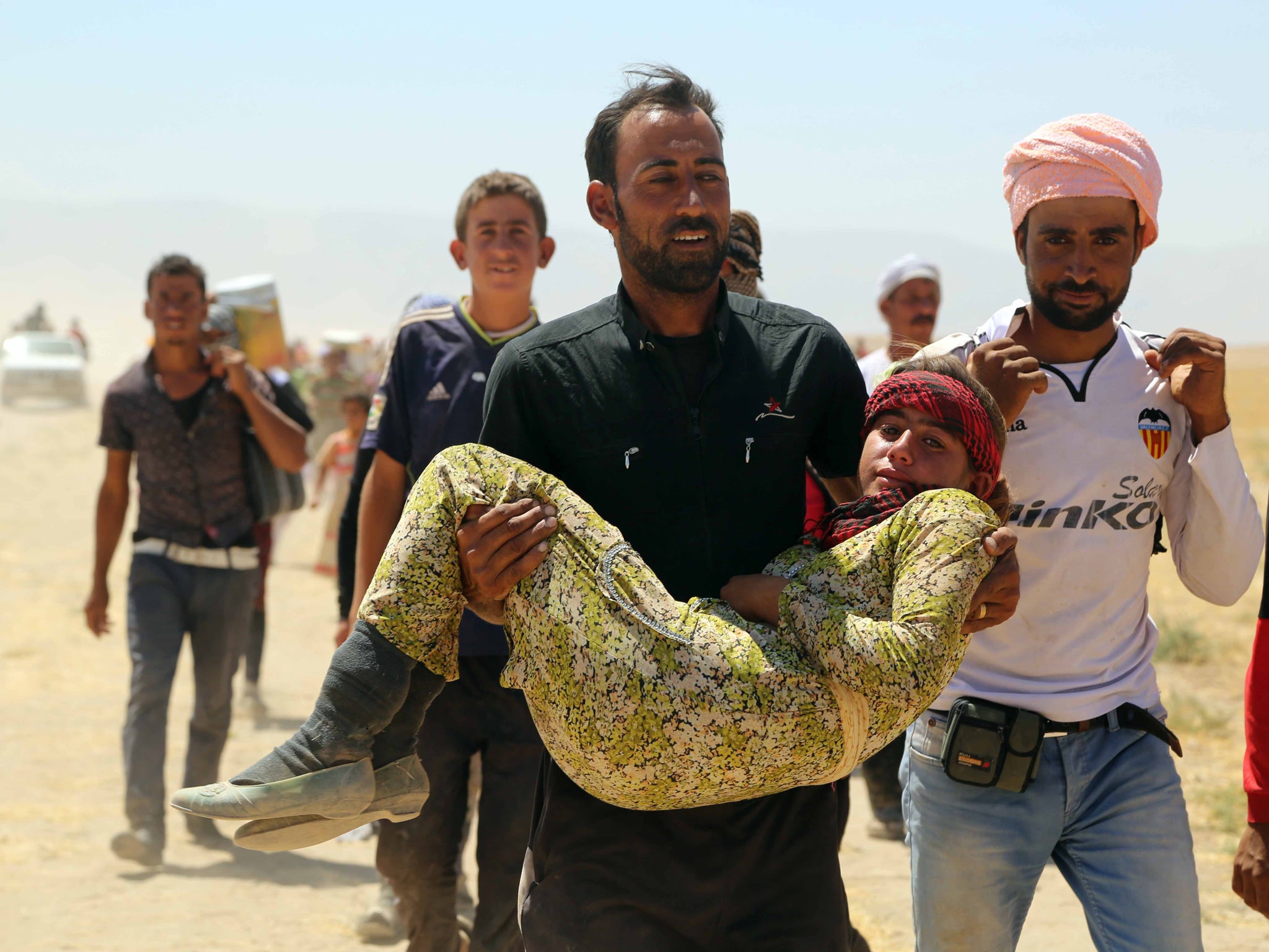 Thousands of Yazidis trapped in the Sinjar mountains are rescued by Kurdish Peshmerga forces in Mosul, Iraq on 9 August, 2014