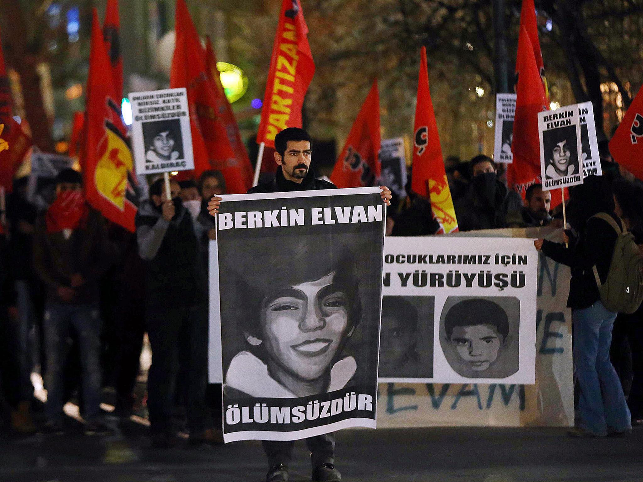 Anti-government protesters mourn the death of Berkin Elvan, which the prosecutor was investigating