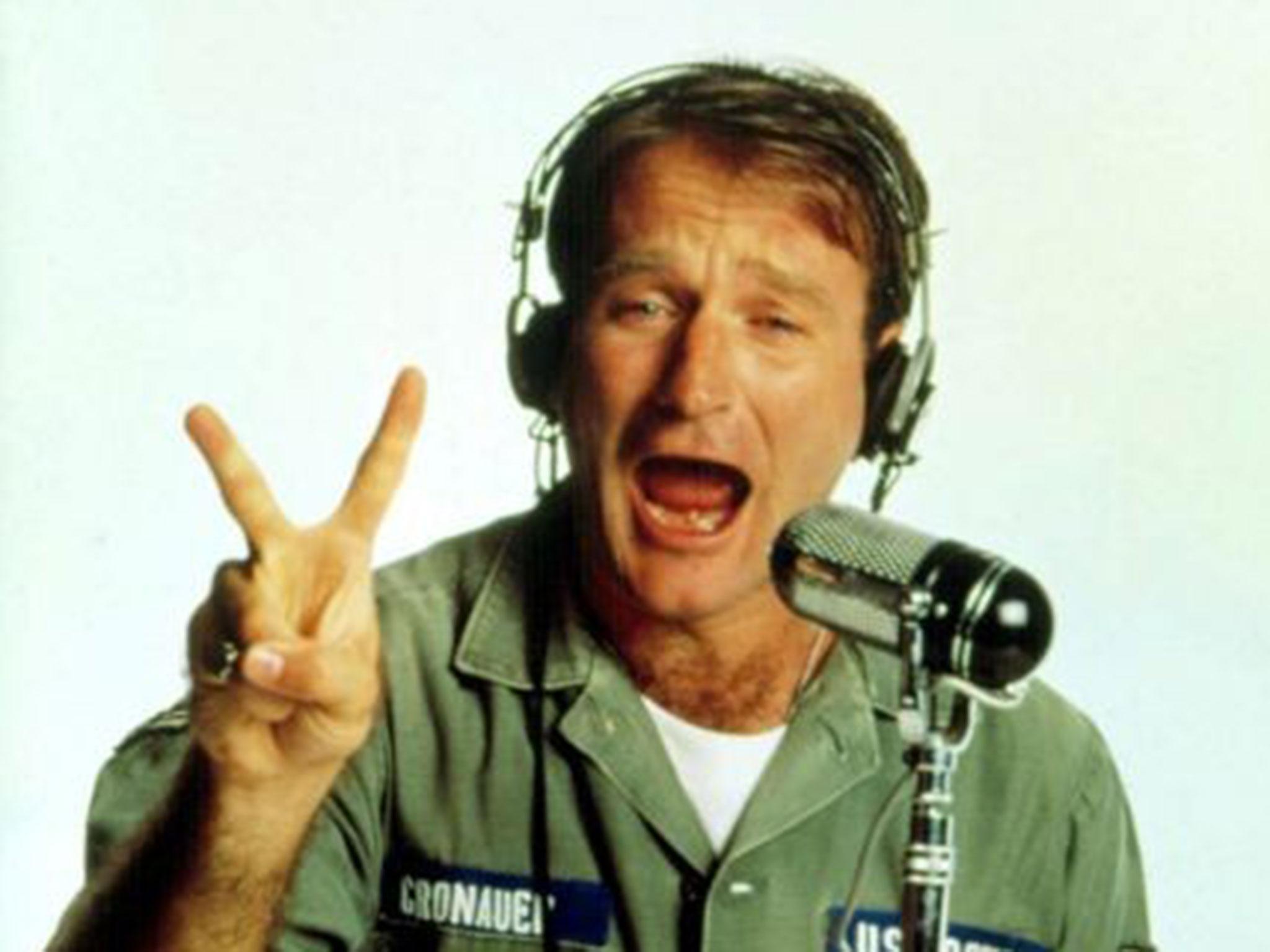 Robin Williams stars as a radio DJ in 1987's Good Morning, Vietnam