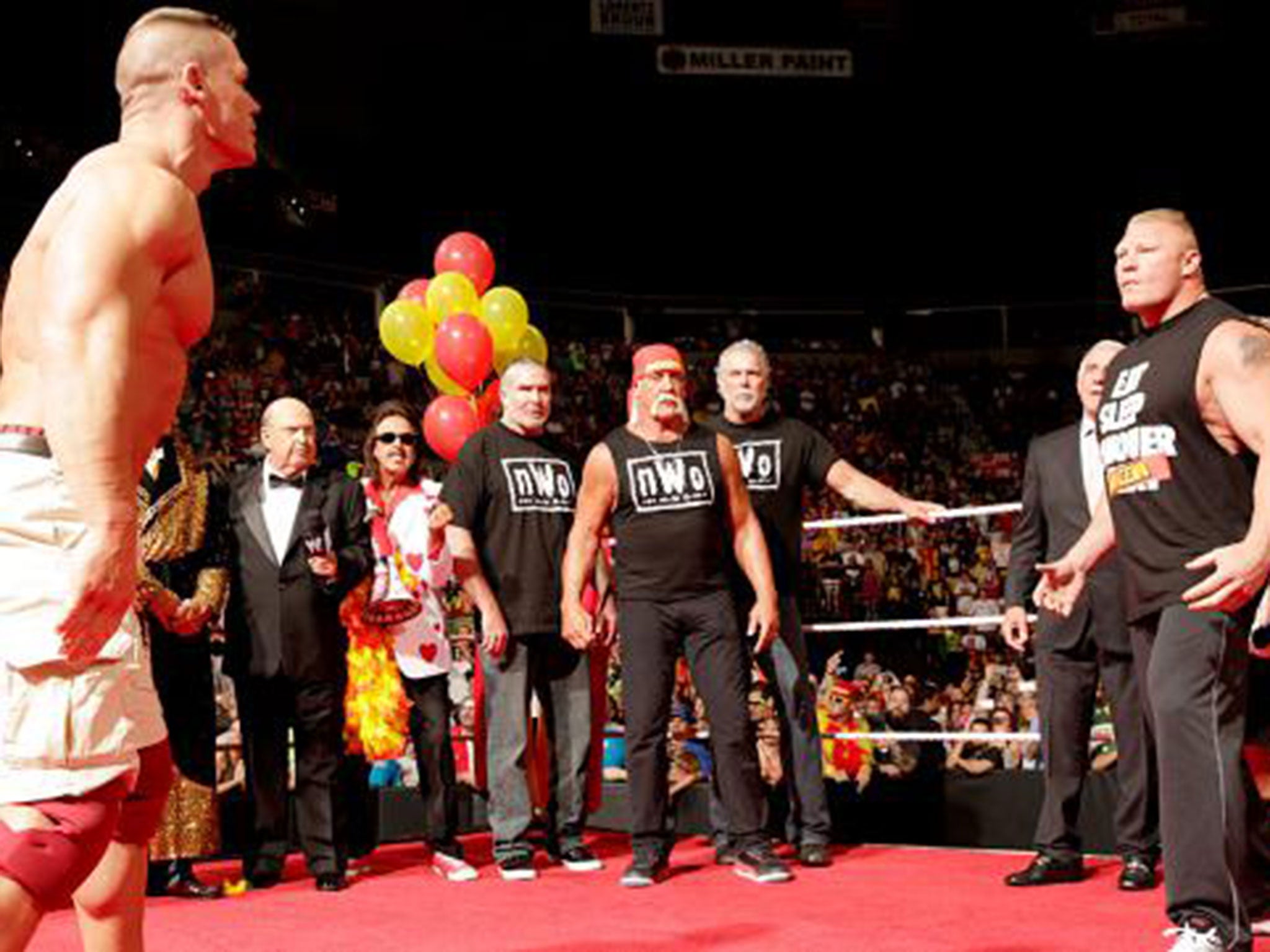 John Cena and Brock Lesnar face off in front of Hulk Hogan's birthday celebrations