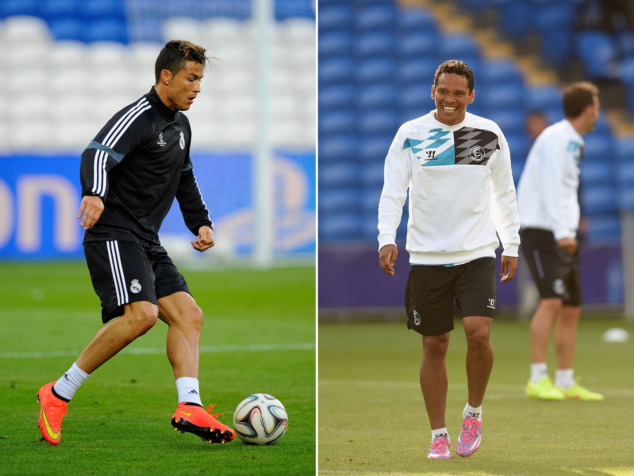 Cristiano Ronaldo of Real Madrid and Carlos Bacca of Sevilla