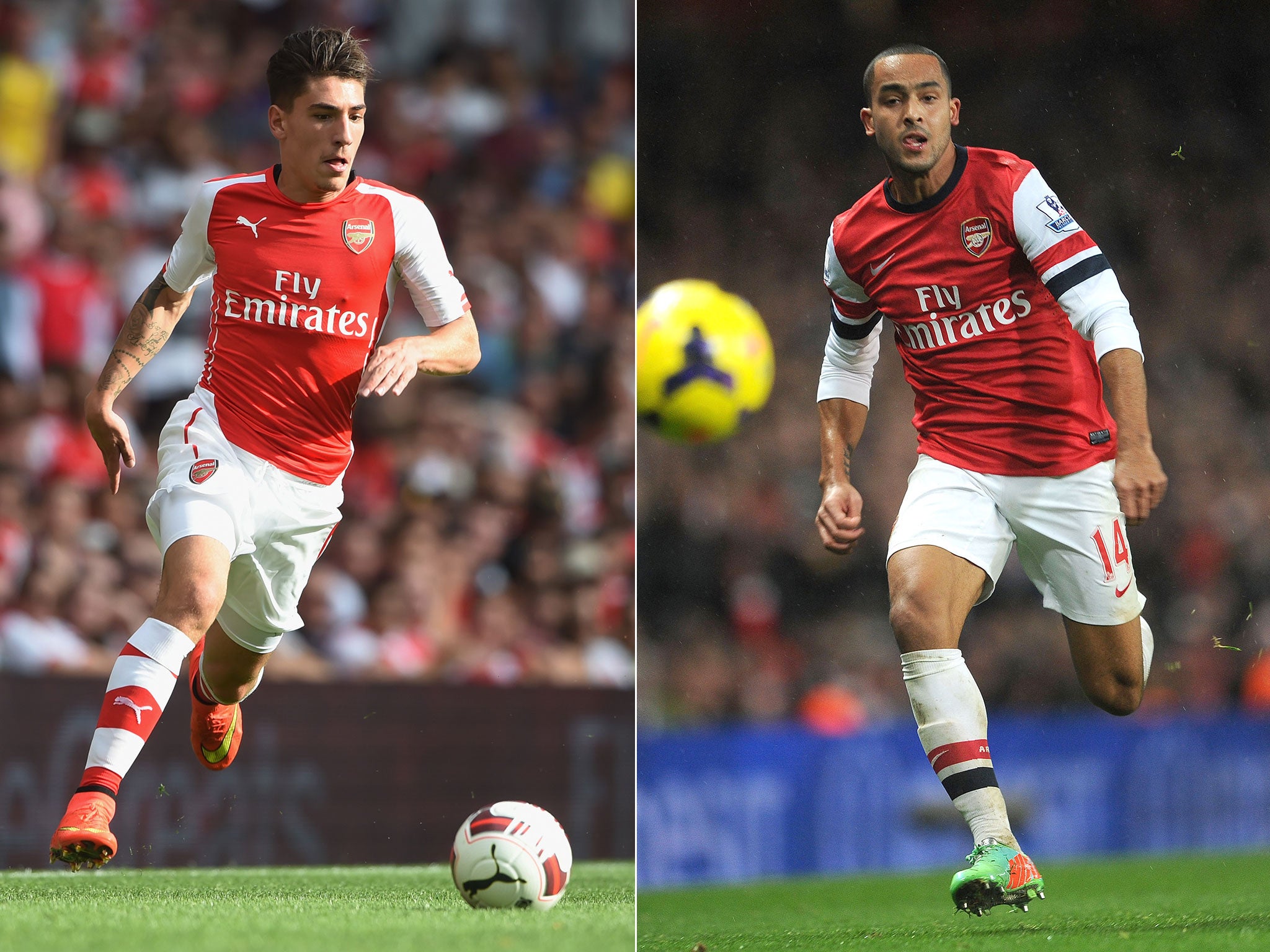 Hector Bellerin (left) and Theo Walcott