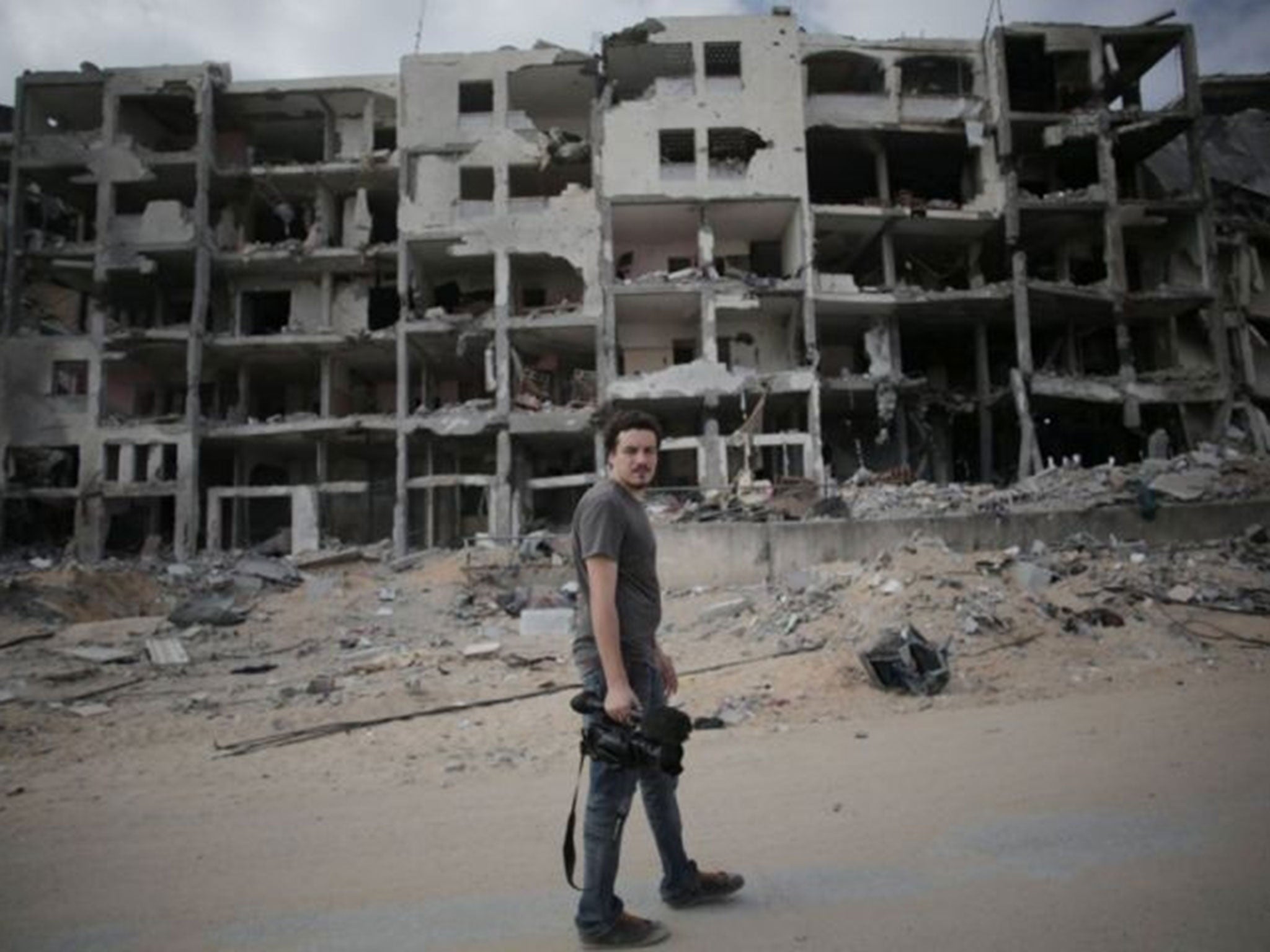 Simone Camilli pictured on Monday, 11 August in Beit Lahiya, Gaza Strip, where he died aged 35.