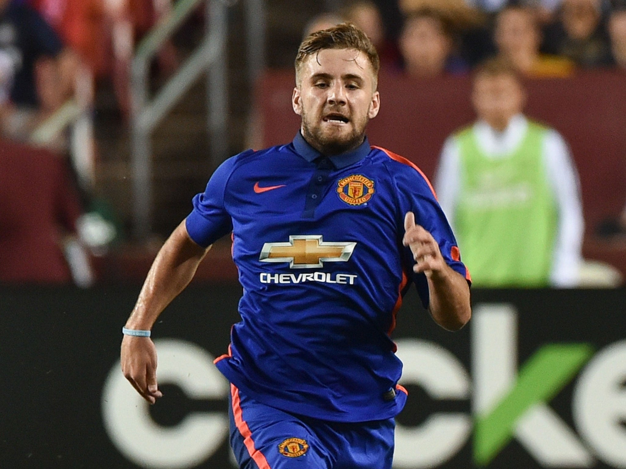 United’s £27m summer signing Luke Shaw will be out for up to four weeks with a hamstring injury