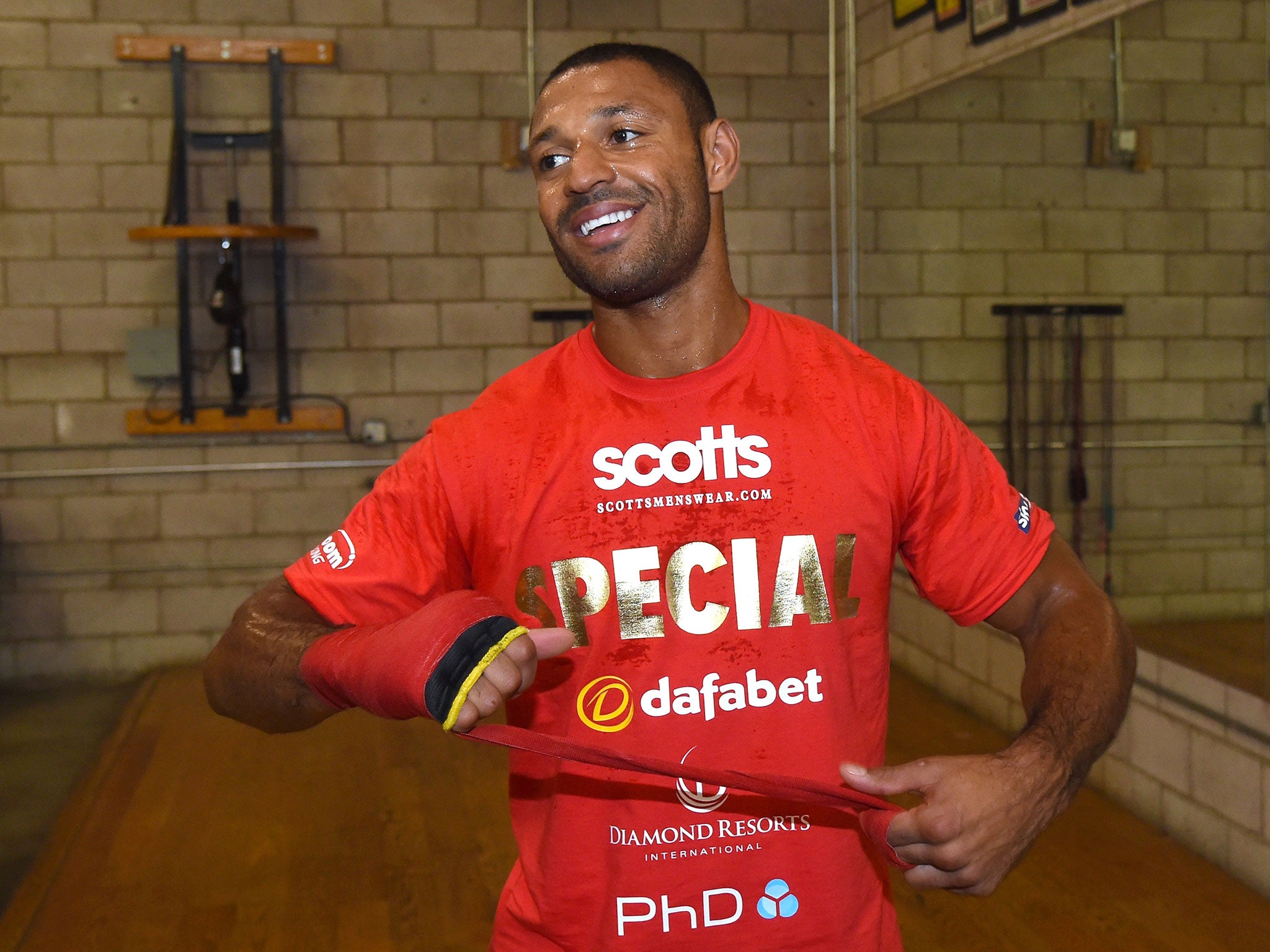 Kell Brook pictured training in Las Vegas last week