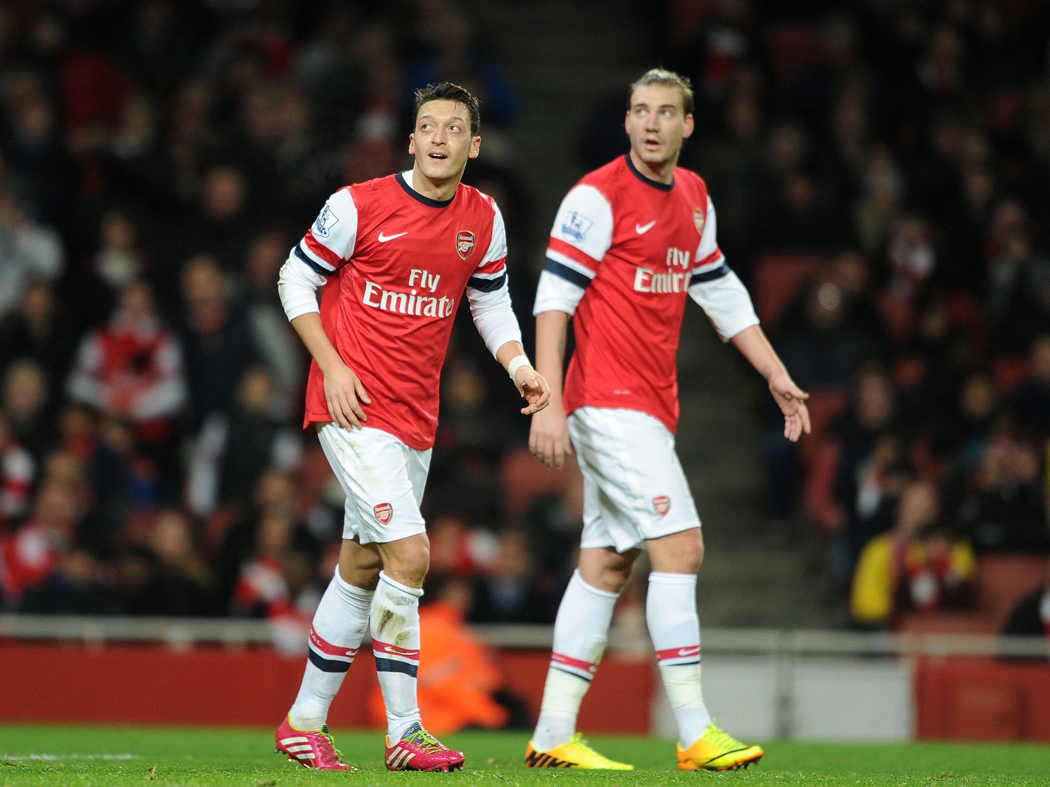 Mesut Ozil wished former Arsenal team-mate Bendtner well after his unsuccessful Wolfsburg move