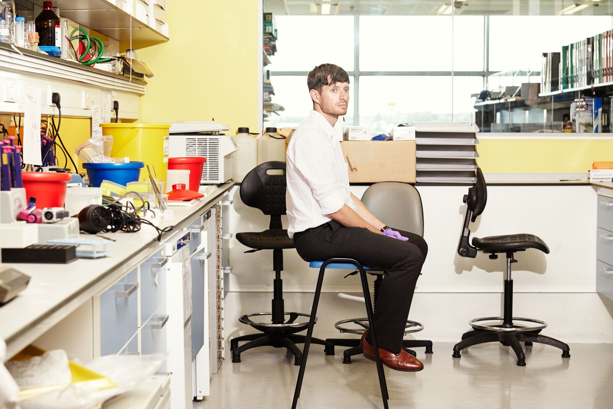 Robin Carhart-Harris in his office, where he is investigating the loss of sense of self induced by psychedelics