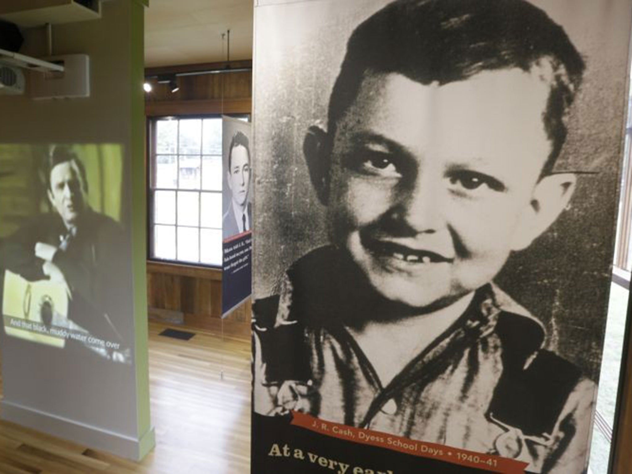 Johnny Cash memorabilia on display in the Administration Building