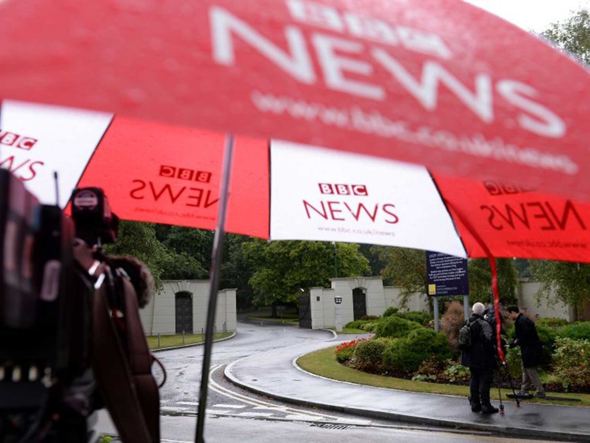 Media outside the home of Cliff Richard