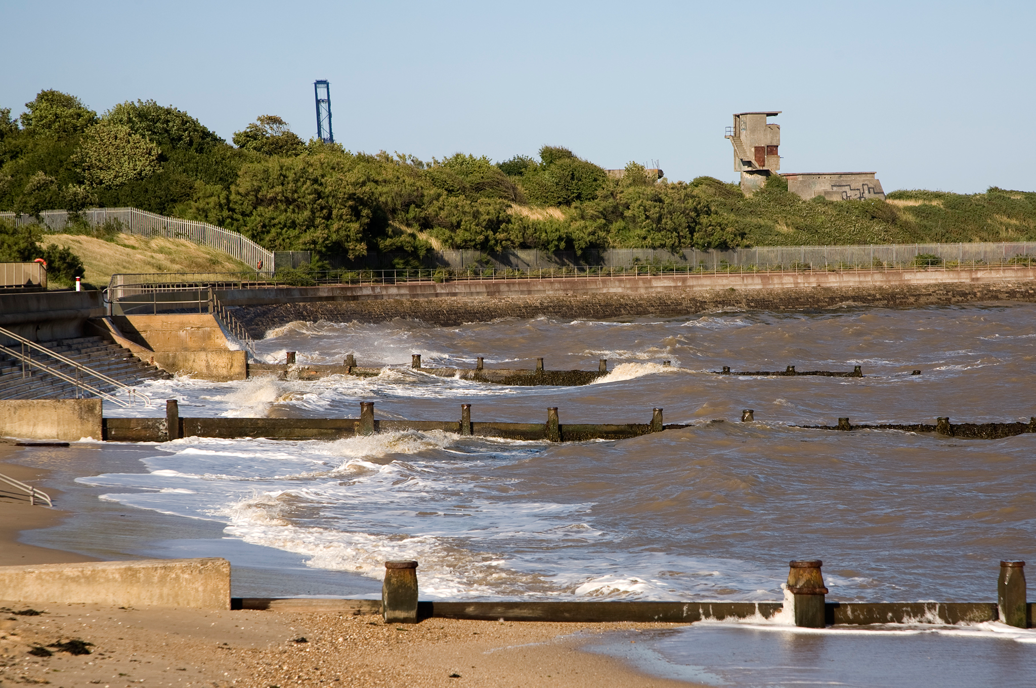 The beach at Dovercourt, Harwich, Essex, where the grenade was found.