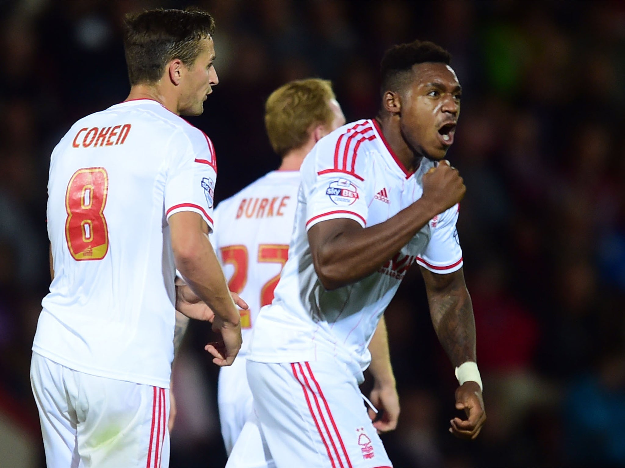 Nottingham Forest’s Britt Assombalonga was again on target against Bournemouth