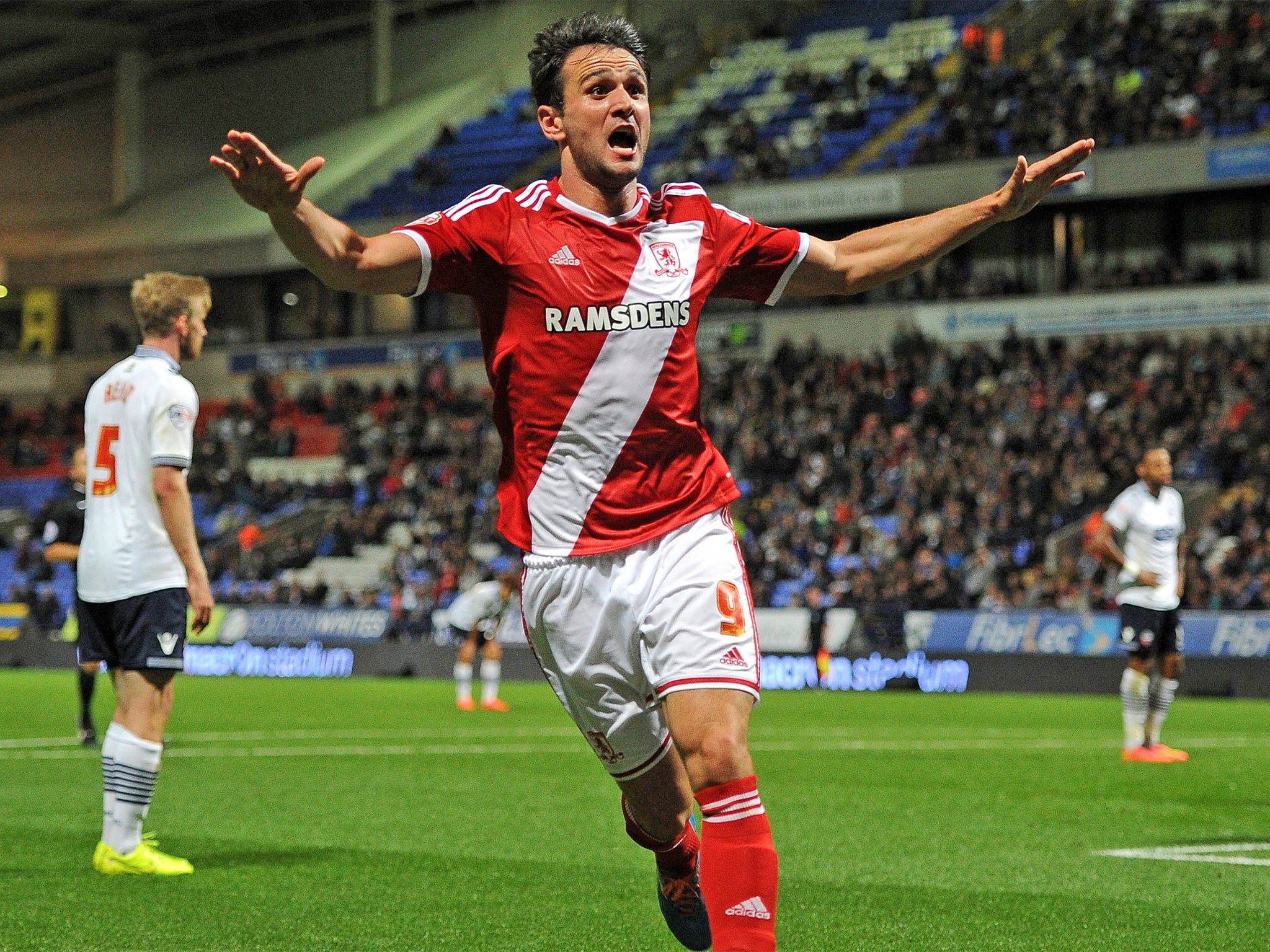 Middlesbrough's Kike celebrates scoring his team's second goal