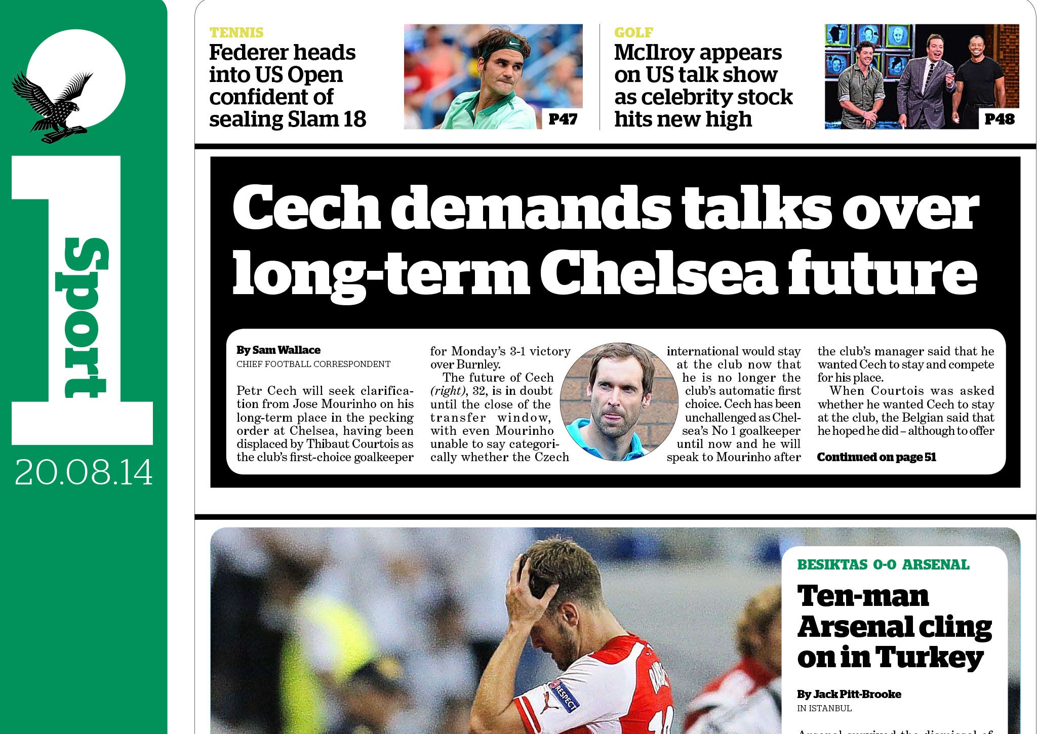 The back page of today's i