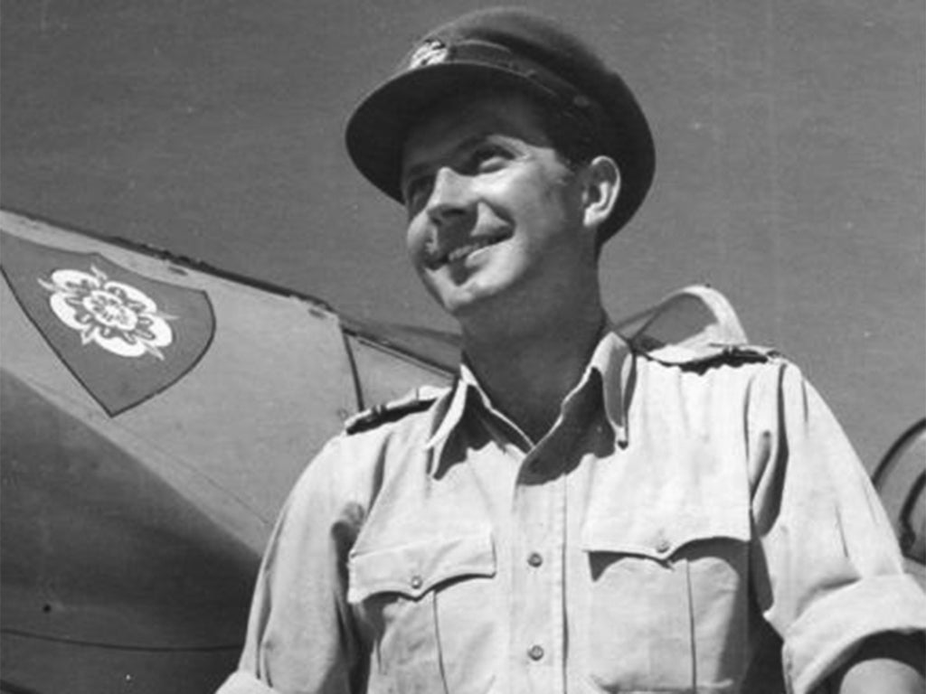 Sherburn next to his plane sporting the white rose of Yorkshire