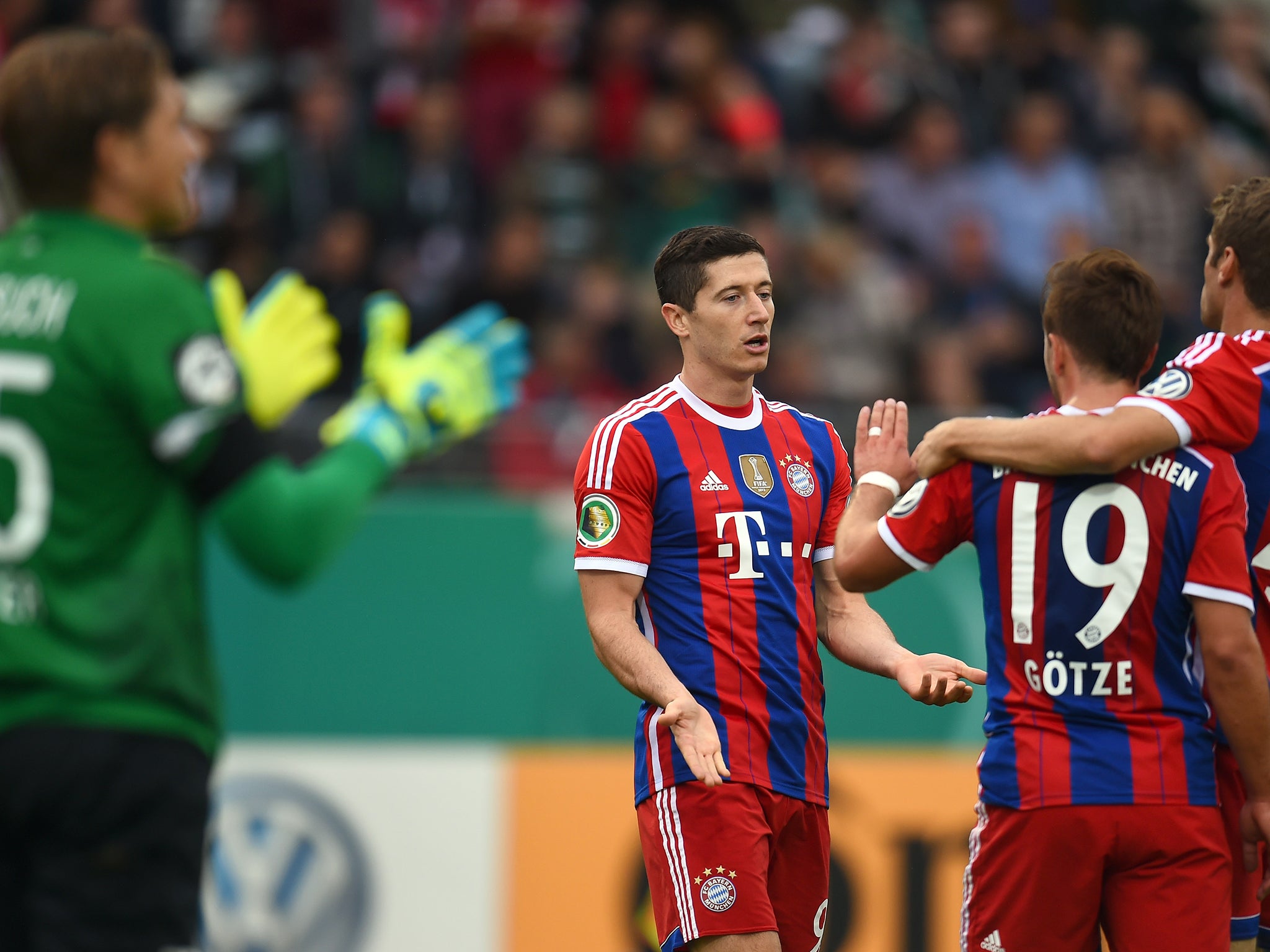 Lewandowski in action for Bayern Munich