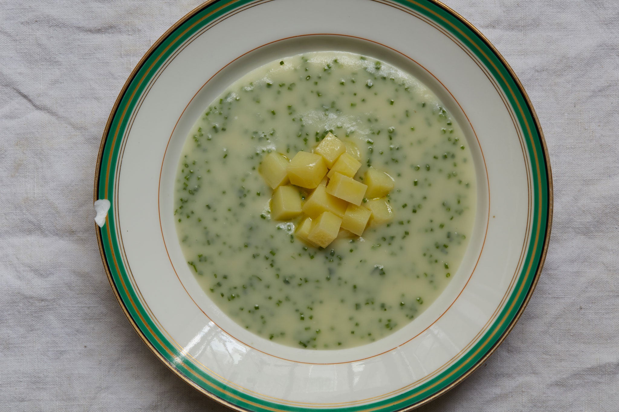 Potato and chive soup