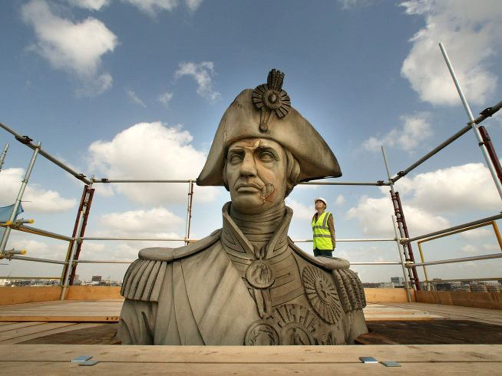 Some of those surveyed thought Nelson’s Column, here undergoing restoration in 2006, was a Stone Age monument