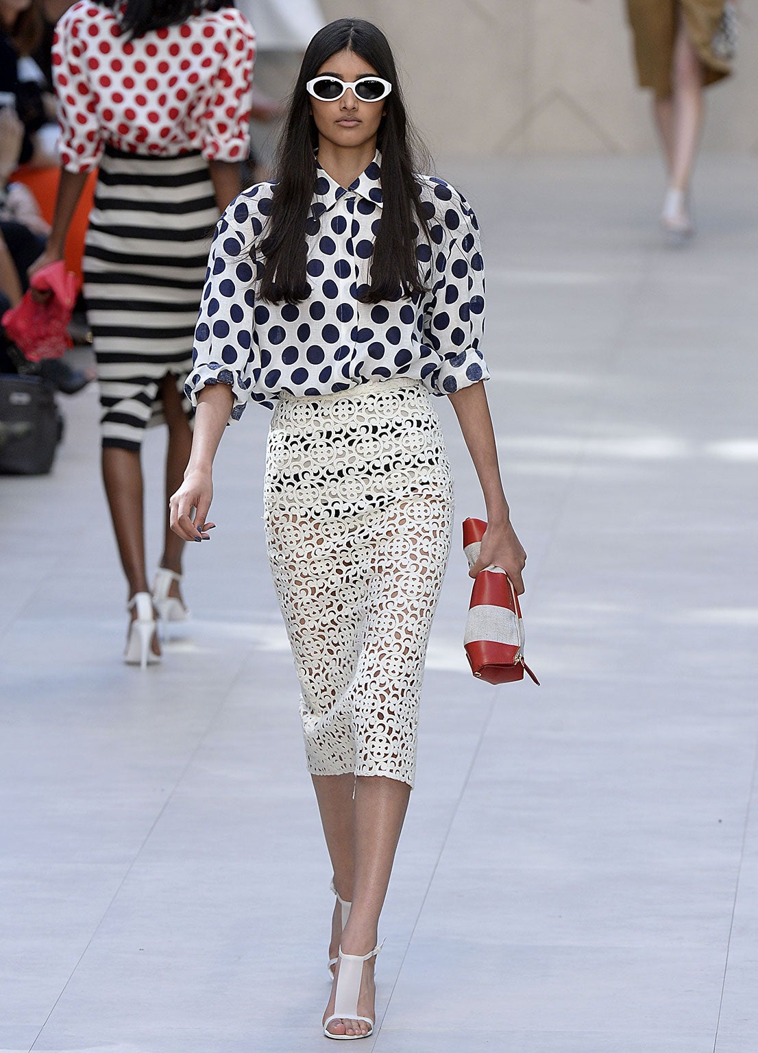 Indian model Neelam Johal in Burberry spring/summer 14 fashion show