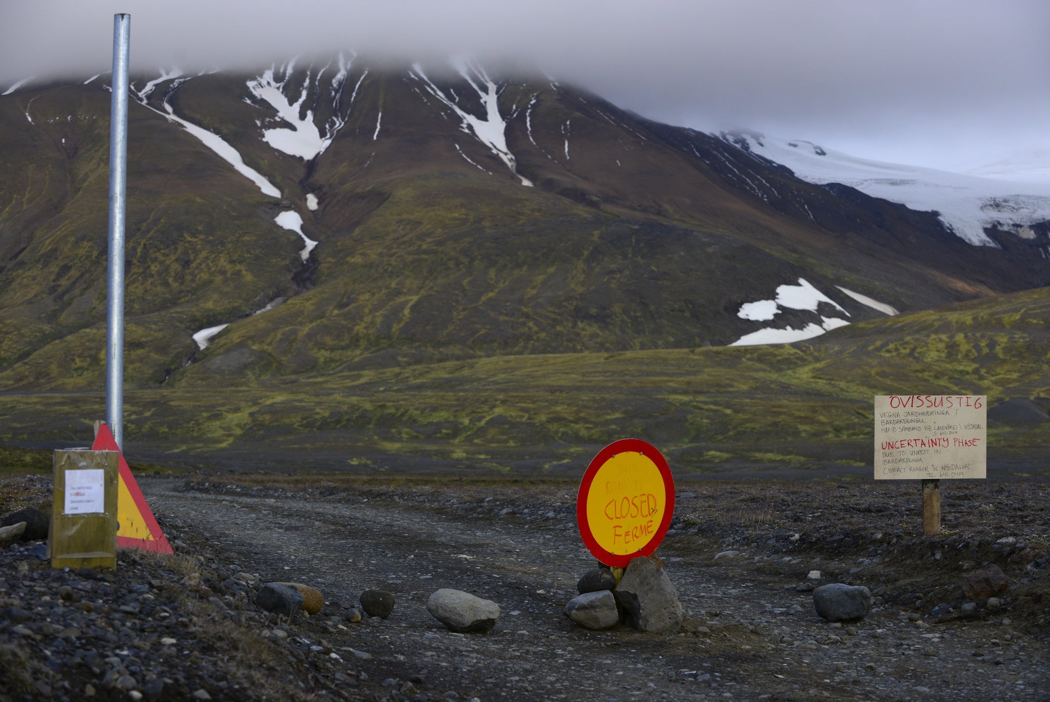 The road to the Bardarbunga Volcanoe has been closed following recent seismic activity