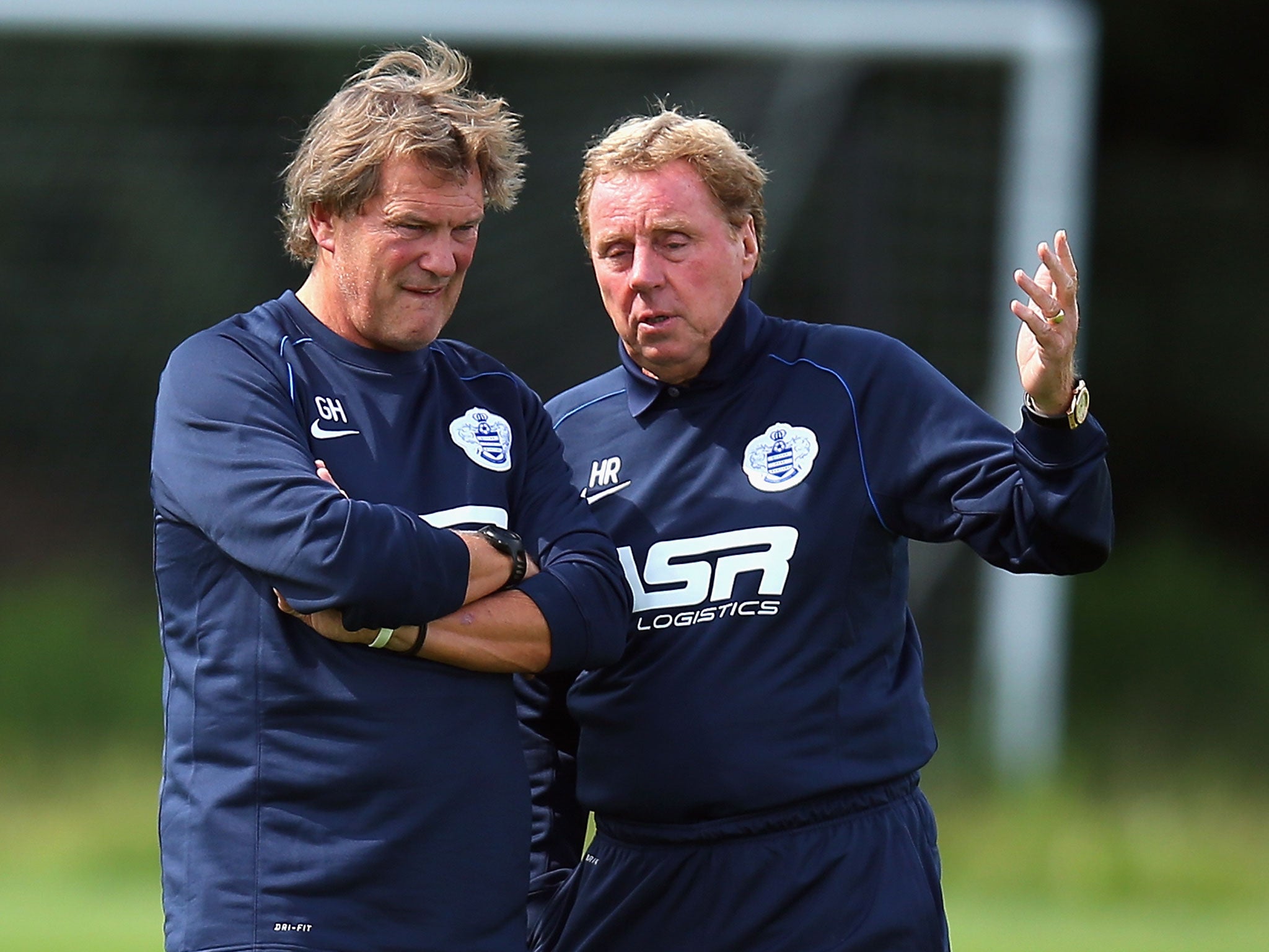 Brains trust: Glenn Hoddle (left) discusses tactics with Harry Redknapp