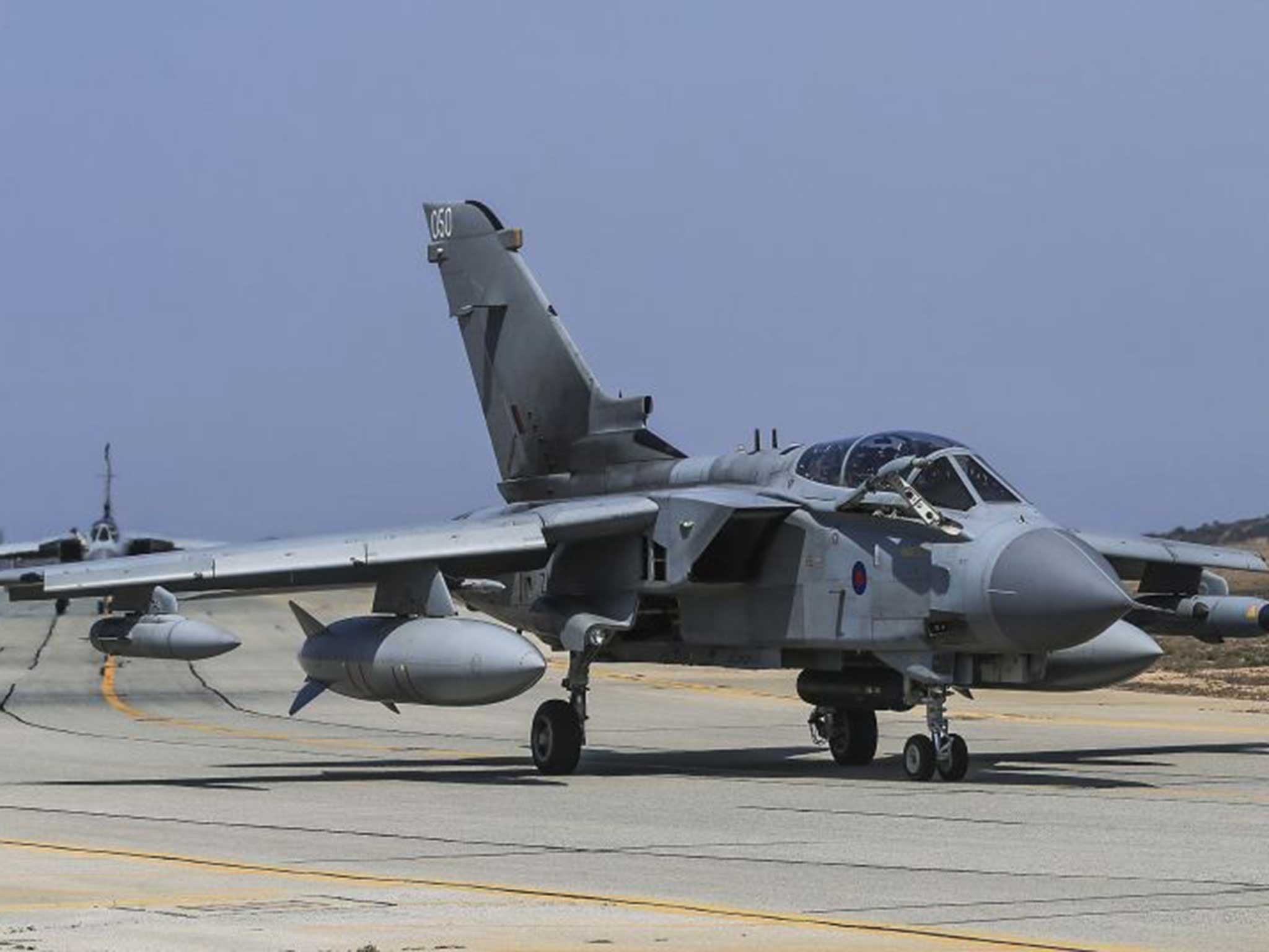 MoD handout photo of an RAF Tornado arriving back at RAF Akrotiri Cyprus