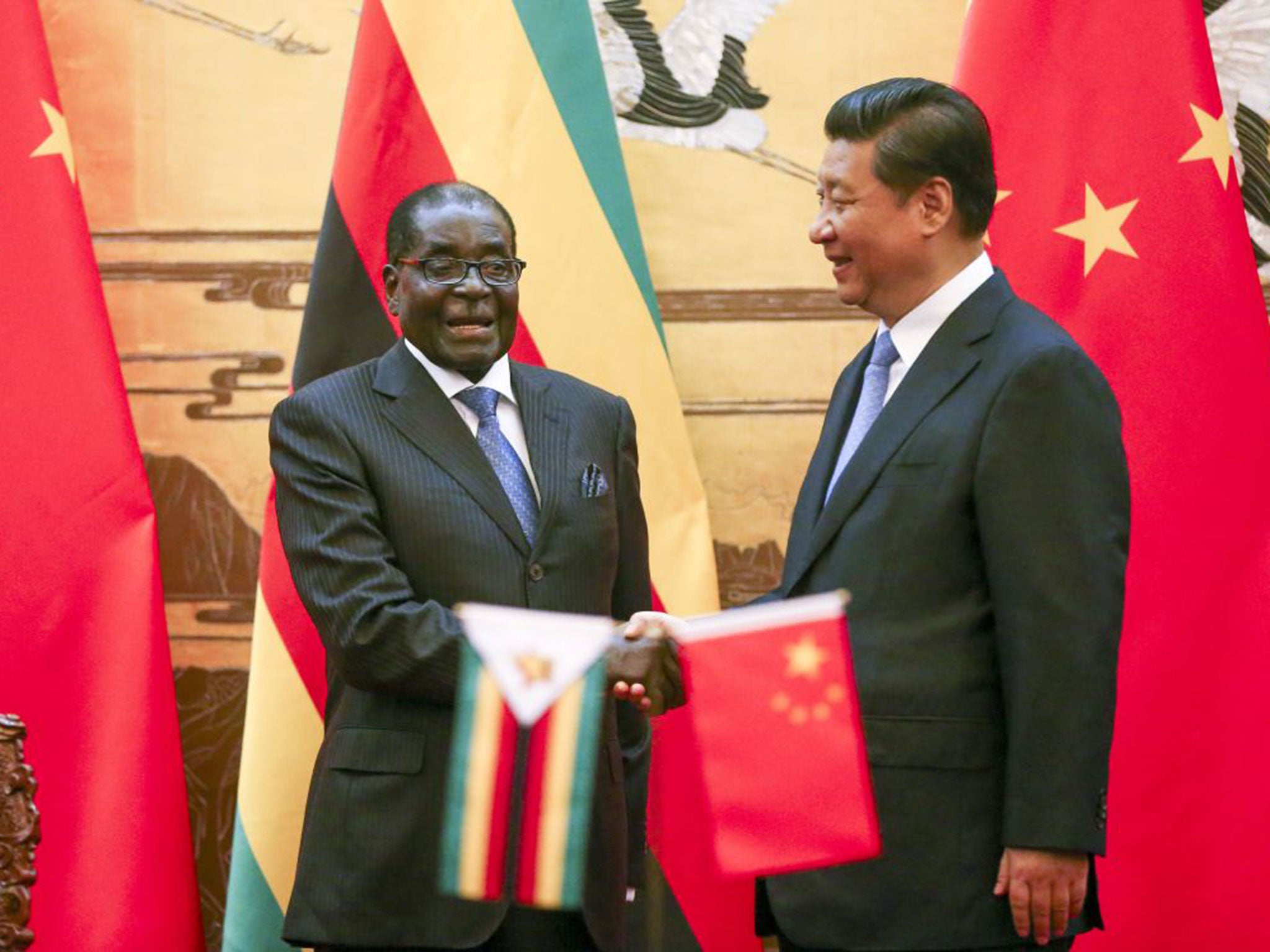 Mugabe met with Xi on a visit to China hoping the long-time ally and economic giant can help the African nation's ailing economy