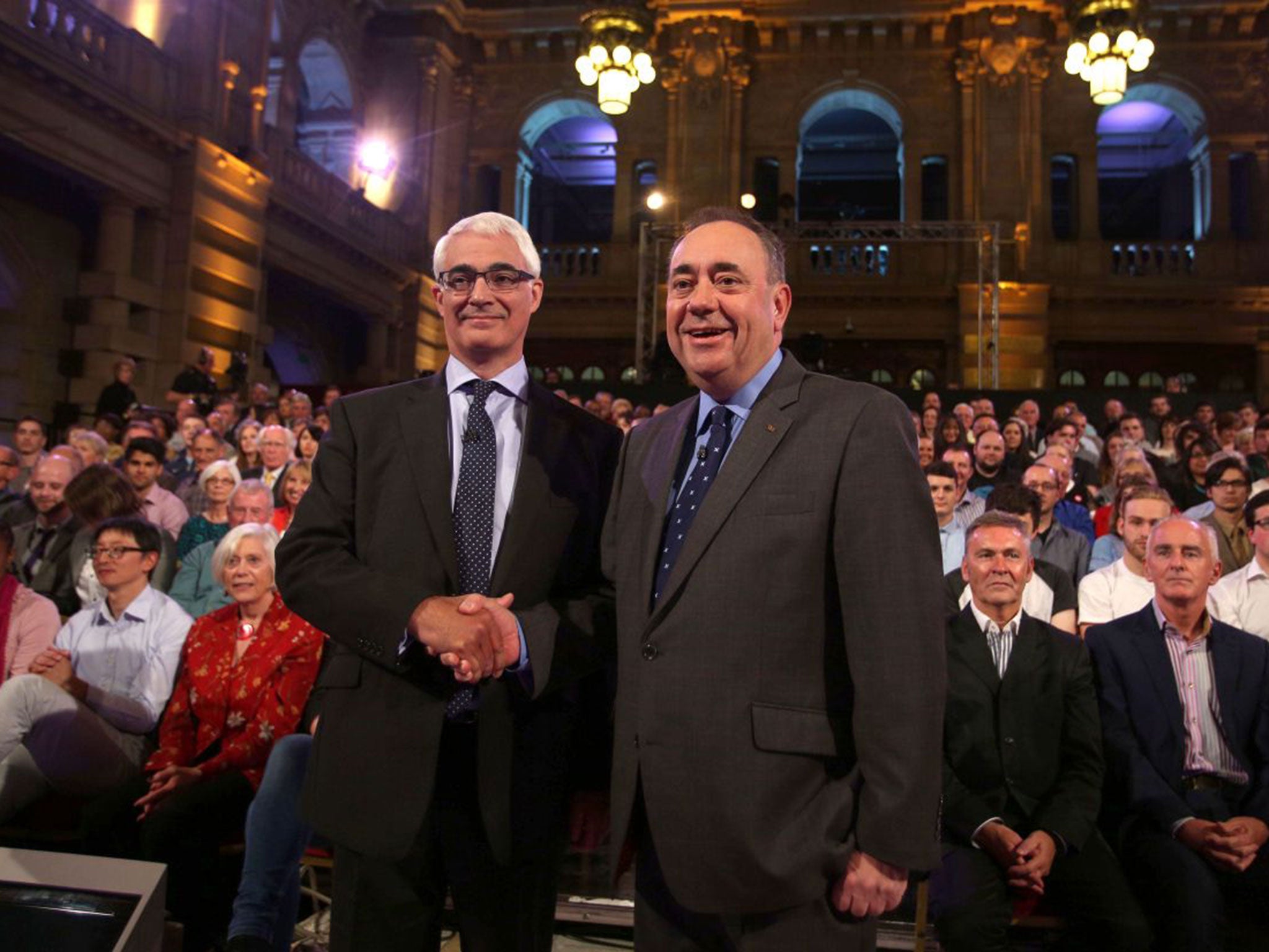 Scotland goes to the polls on 18 September. Pictured are the Better Together leader Alistair Darling (left) and First Minister Alex Salmond (right)