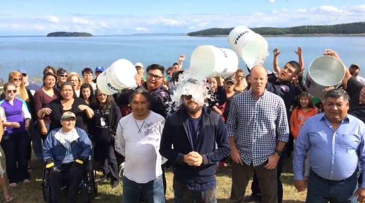 Leonardo DiCaprio, who is an environmentalist, did the challenge in Alberta where he is "learning about the tar sands"