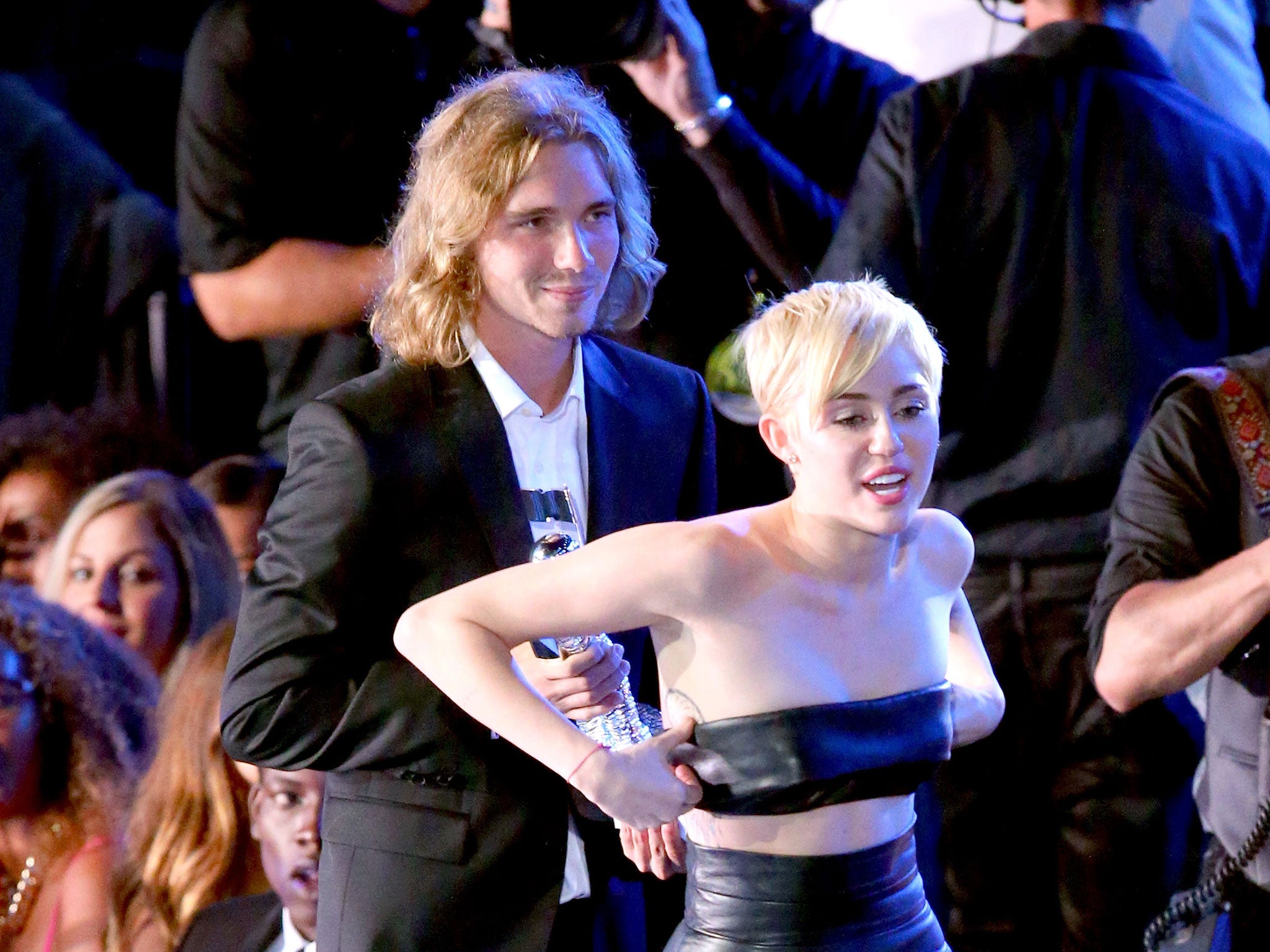 Jesse Helt with Miley Cyrus at the MTV Video Music Awards