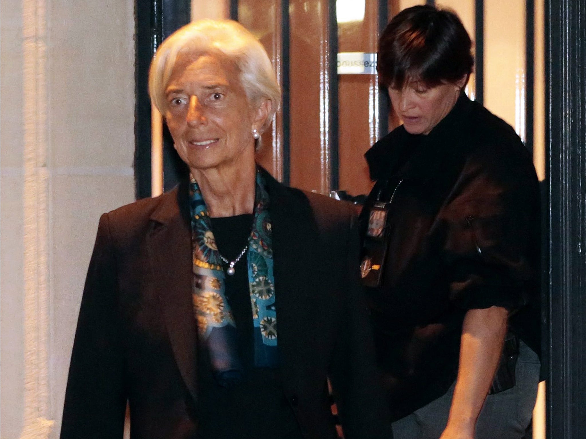 Christine Lagarde leaving the French Republic Justice Court (CJR) in Paris, on Tuesday night