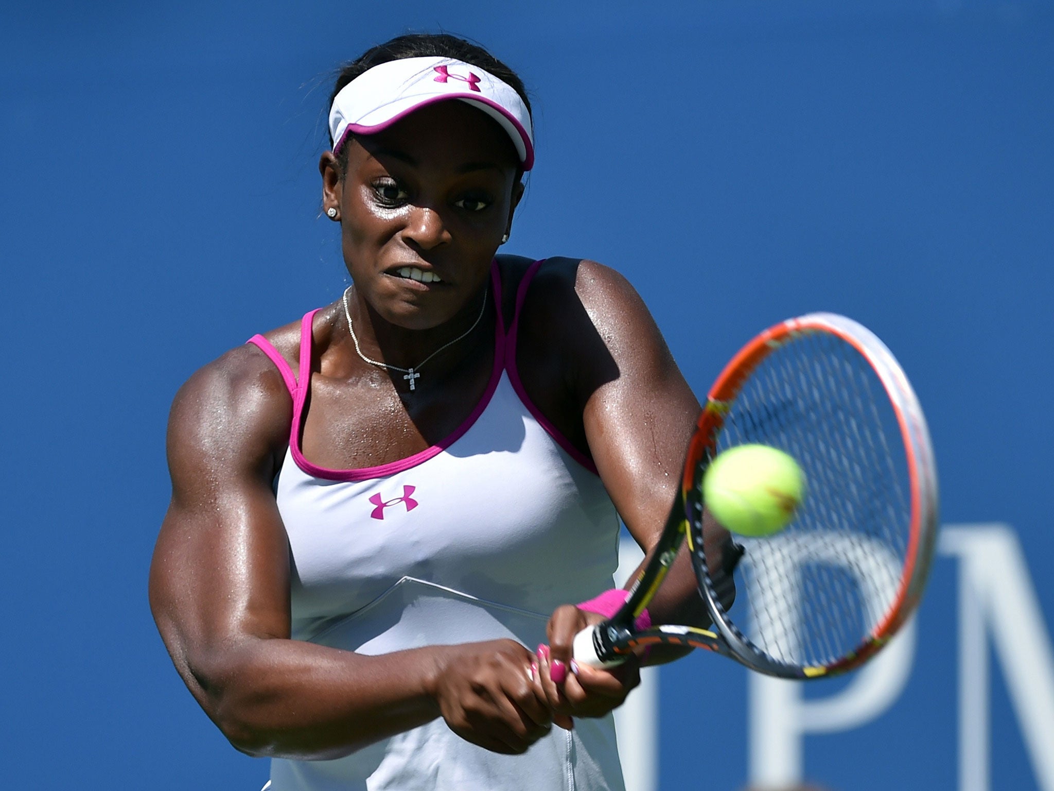 Sloane Stephens (above) lost to world No 96 Johanna Larsson