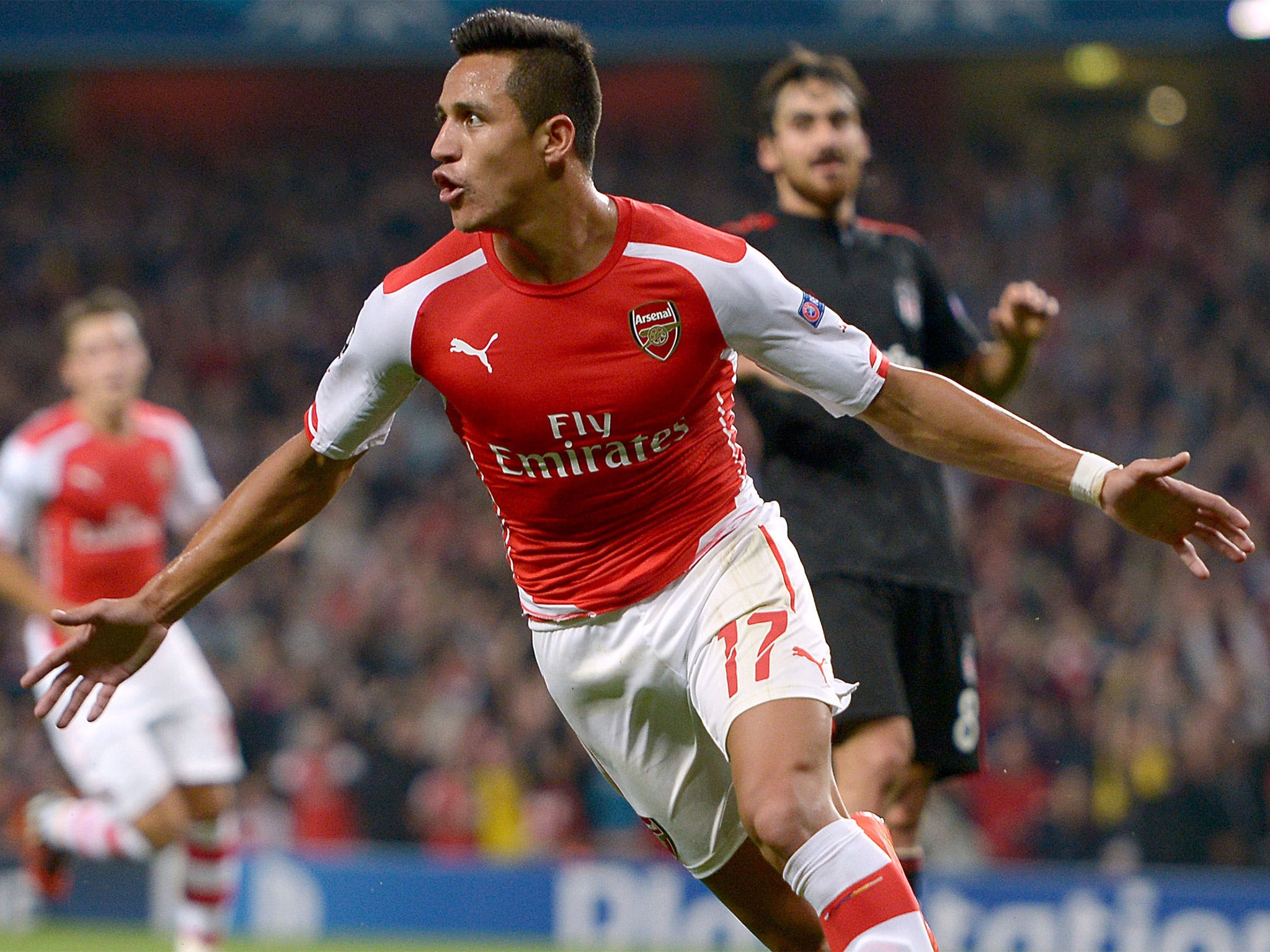 Sanchez celebrates the winning goal