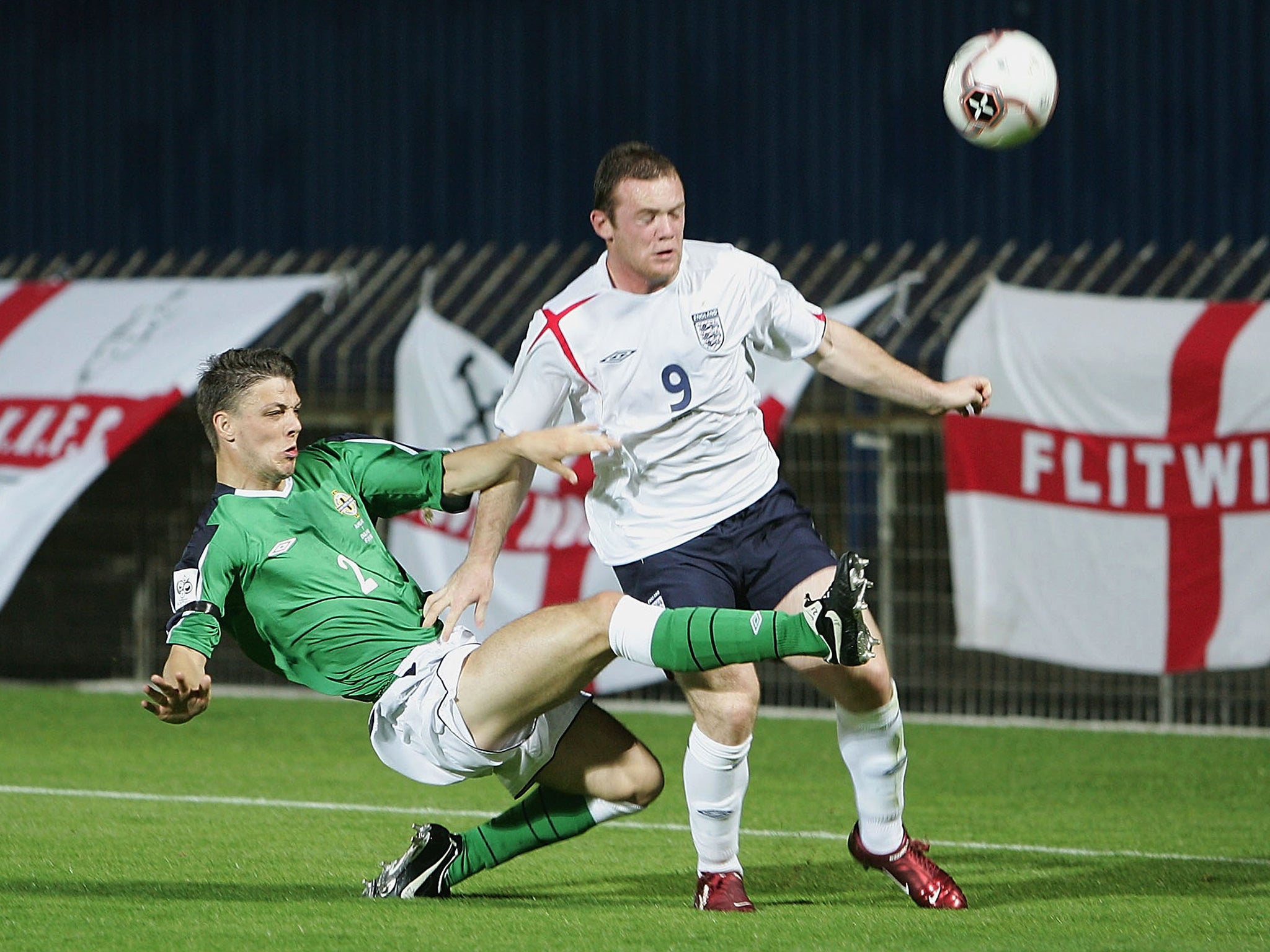 Rooney against Northern Ireland in 2005