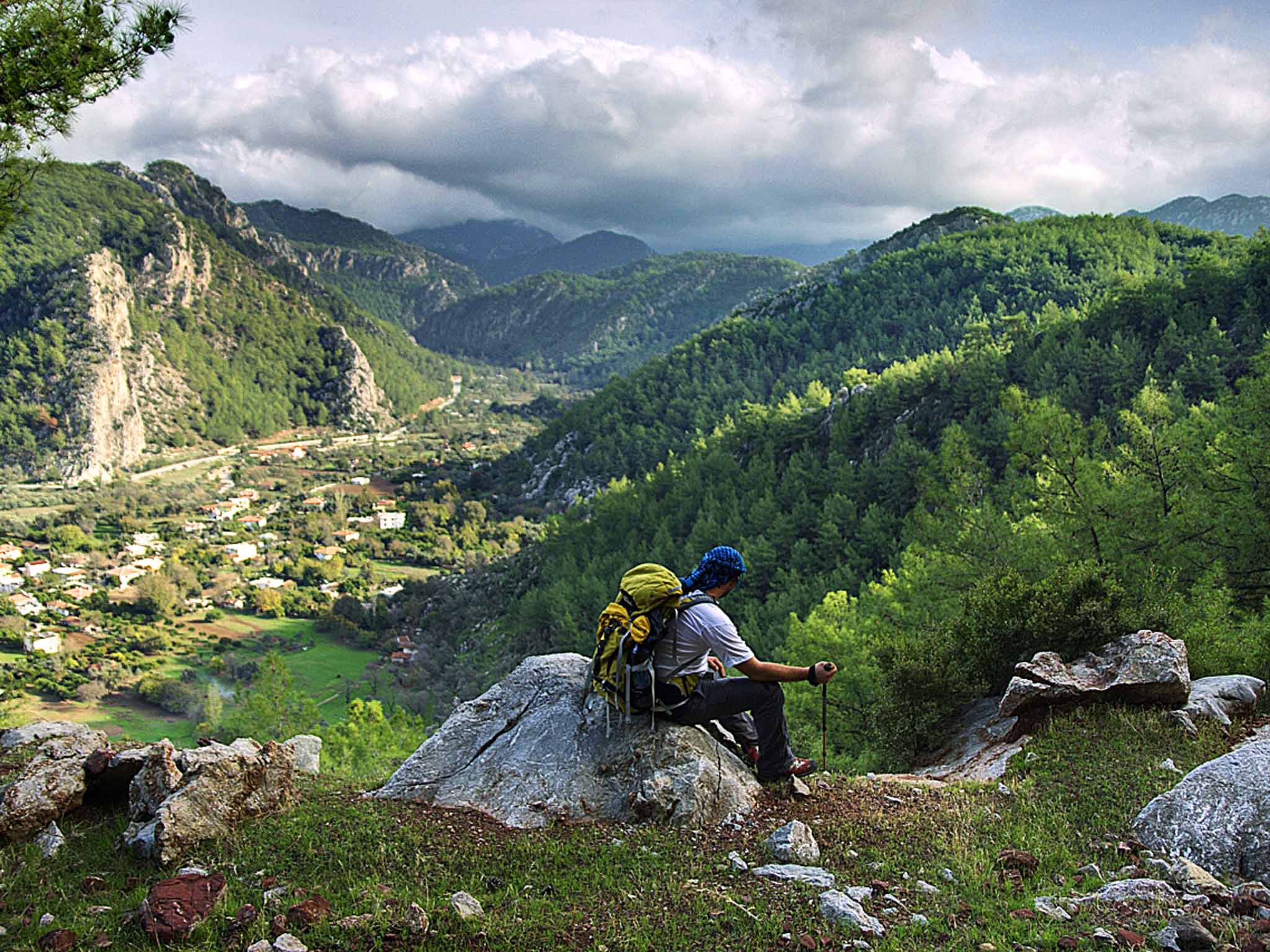 Trail off: olive groves fringe the route