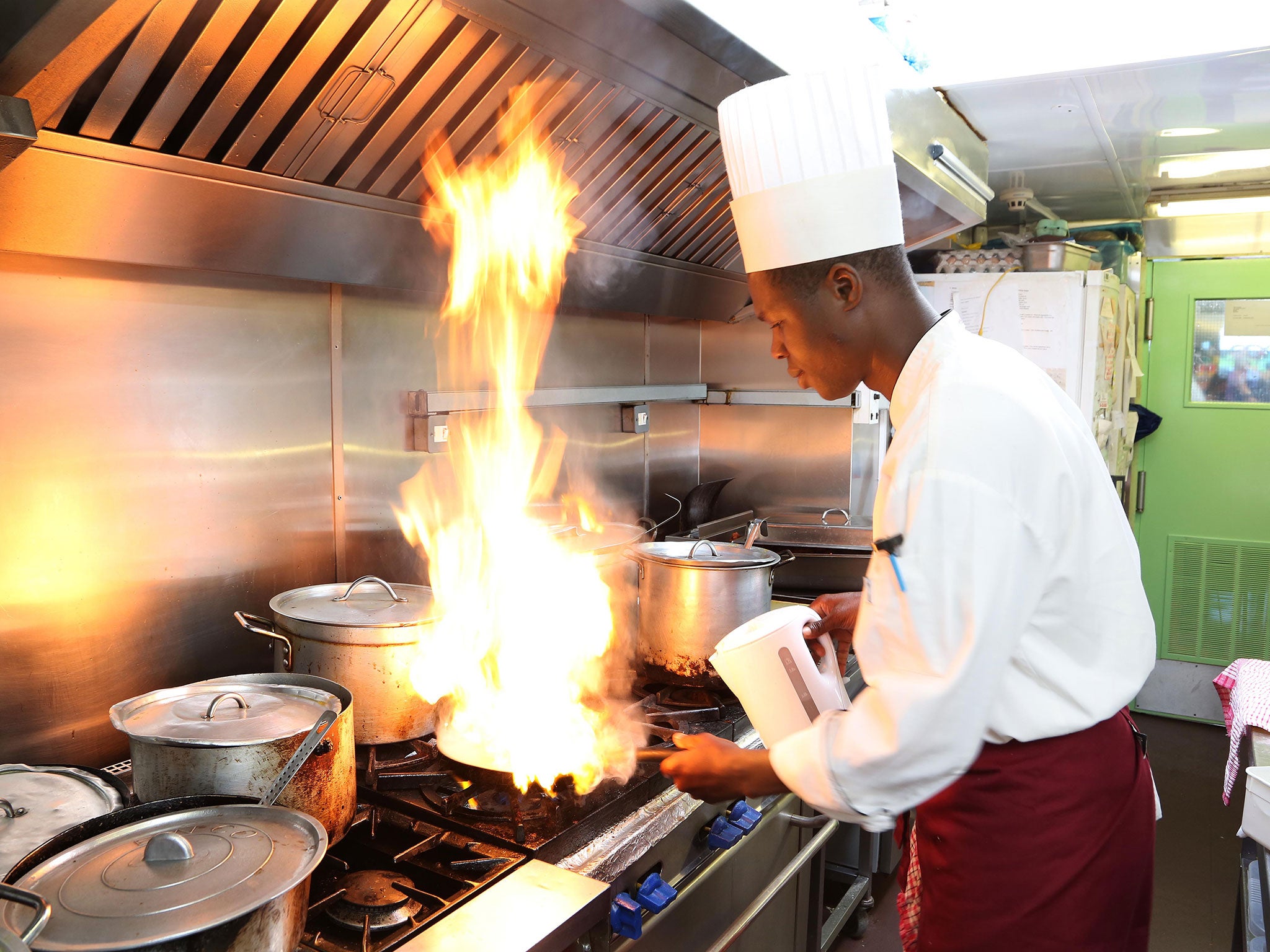 Chef Branatic Neufville cooking away