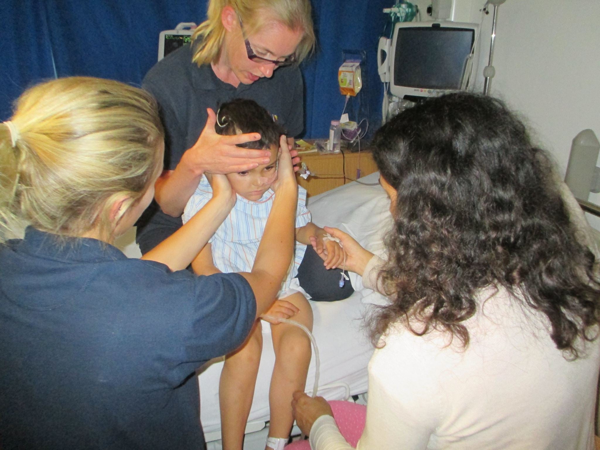 This photo of Ashya King being examined by doctors in hospital was posted on Facebook by his brother, Naveed