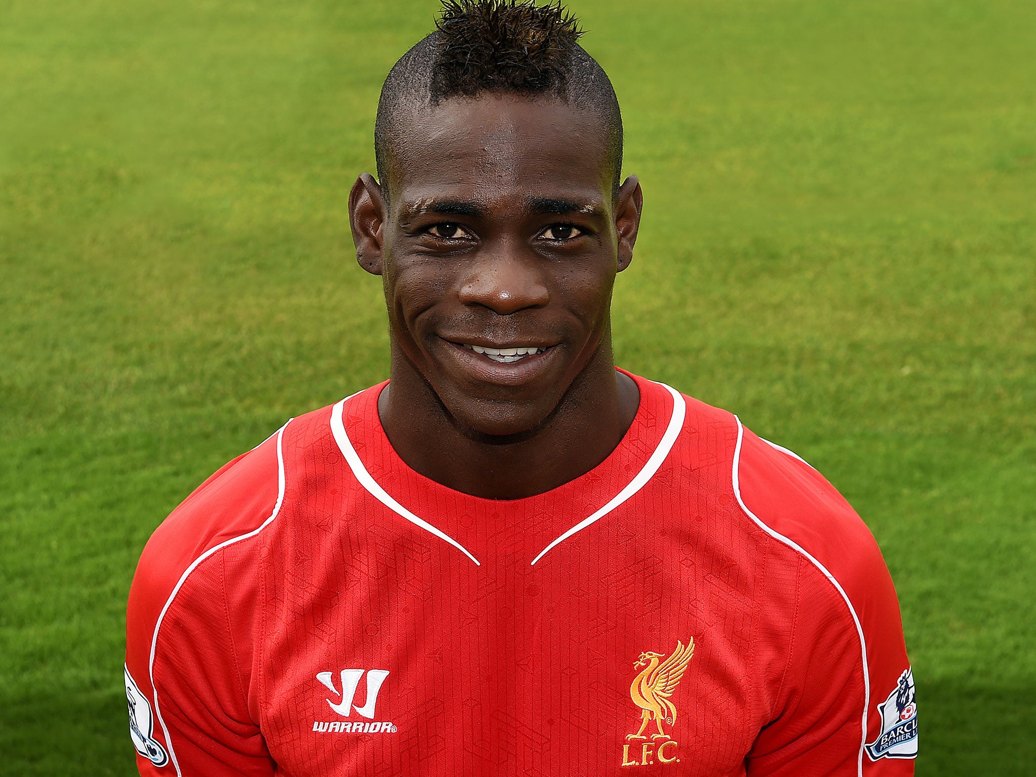 Mario Balotelli pictured in his Liverpool shirt for the first time